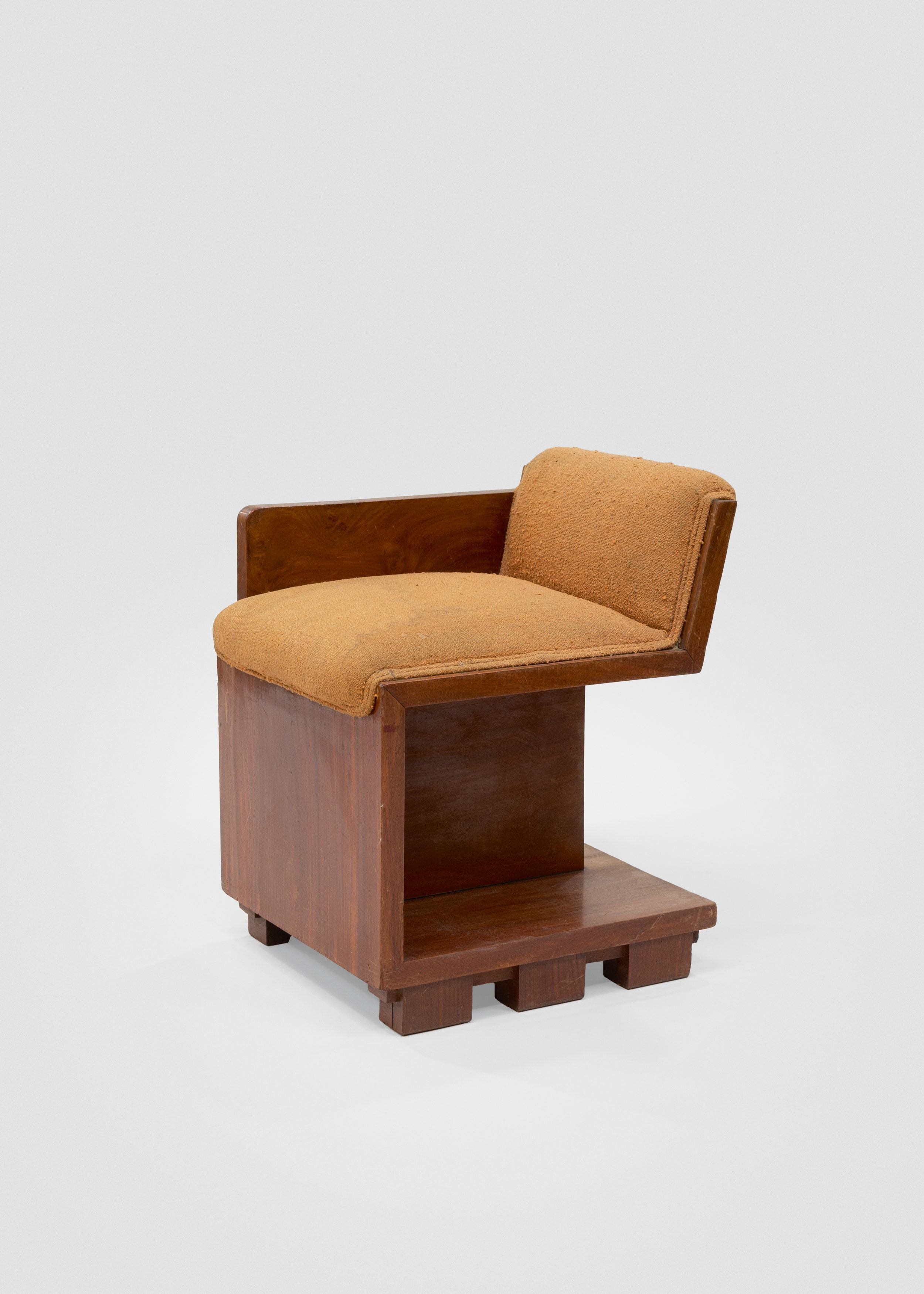 'After' Frank Lloyd Wright Untitled Single-Arm Stool In Fair Condition In Los Angeles, CA