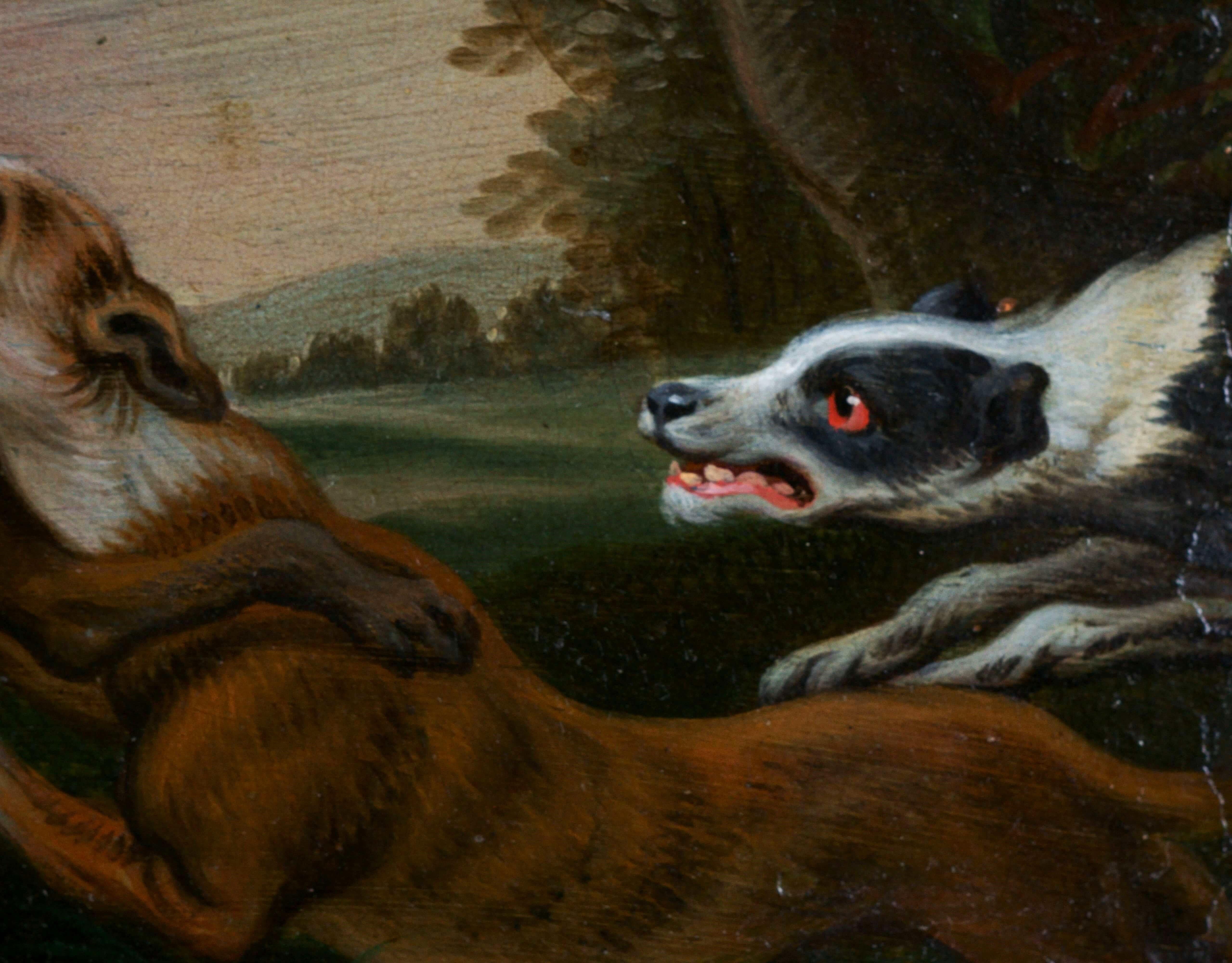Flemish School of the 17th century Pair of Hunting Scenes Oil on Copper 9