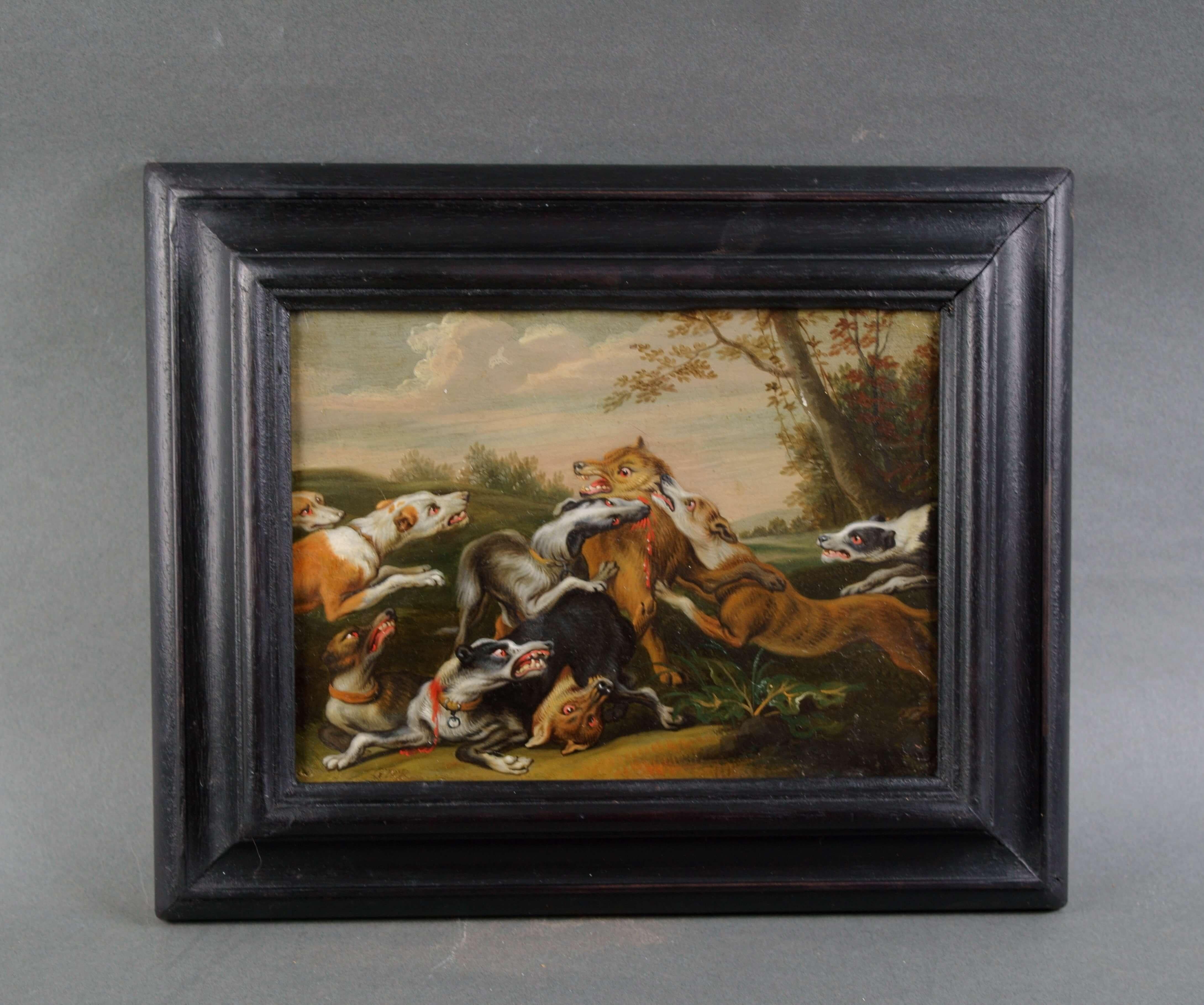 Flemish School of the 17th century Pair of Hunting Scenes Oil on Copper - Old Masters Painting by (After) Frans Snyders