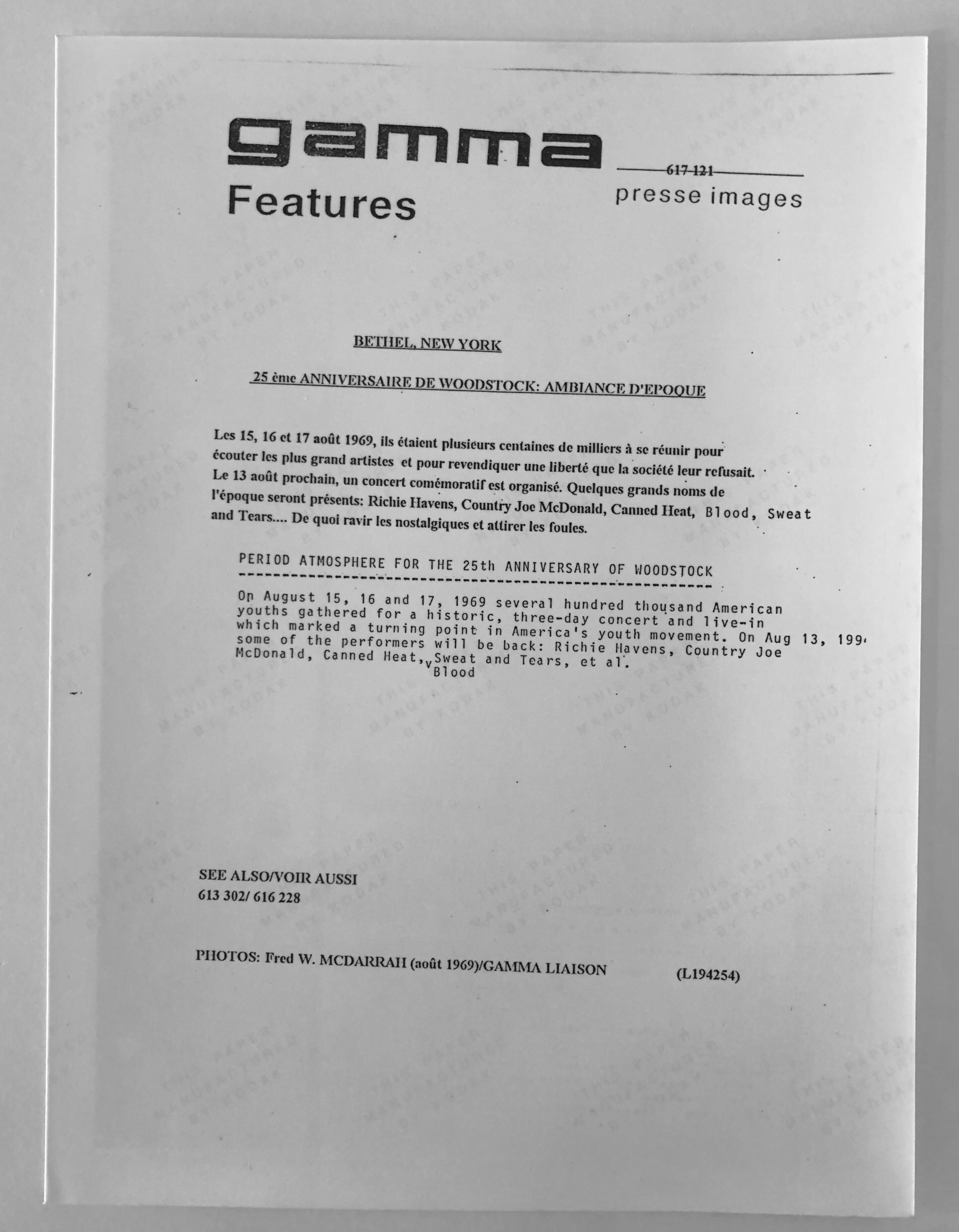 Original Fred Mcdarrah Press Photograph 1960er Woodstock Music Festival Foto, Original im Angebot 1