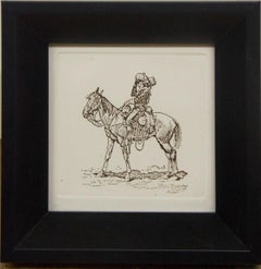 "Set of Four Remington Etchings" Framed, (Title Unknown) Framed, Plate Signed