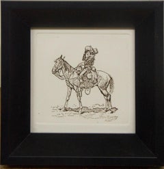 "Set di quattro acqueforti di Remington" incorniciato, (titolo sconosciuto) incorniciato, lastra firmata