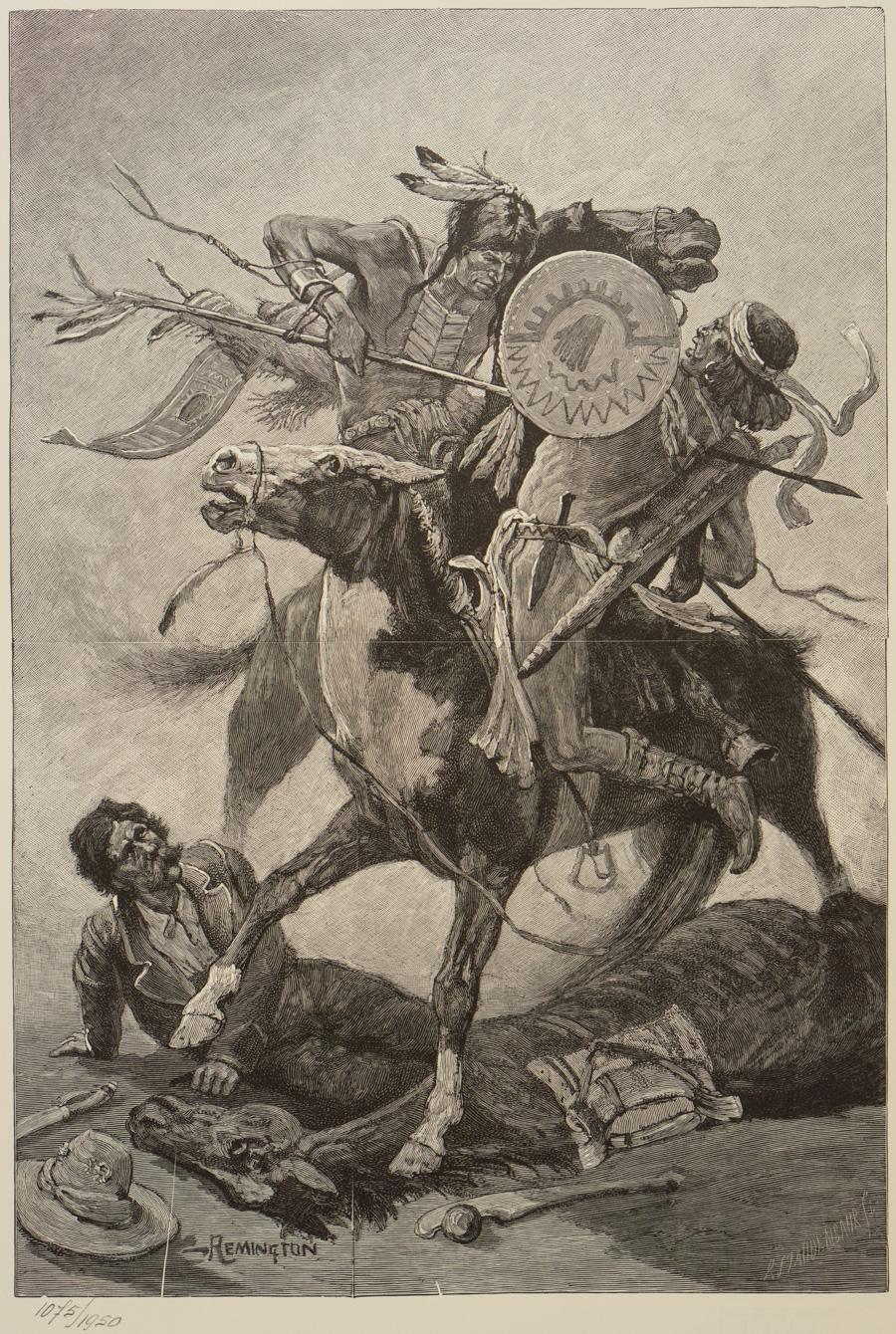 Thrust His Lance Through His Body and Rode Him Down - Print by (after) Frederic Remington