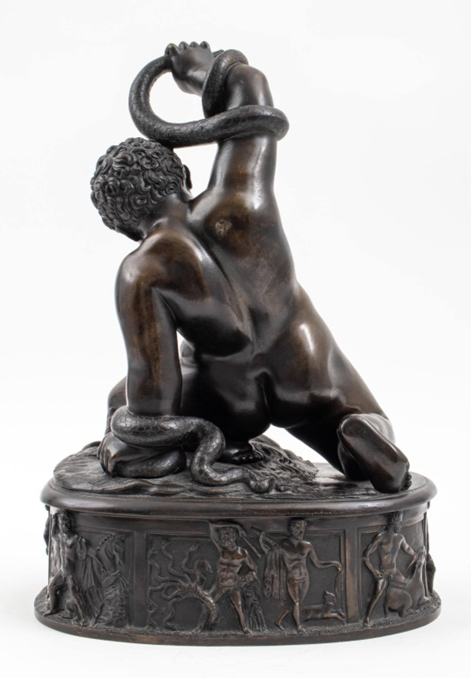 After G. Della Porta Infant Hercules Bronze Statue In Good Condition In Astoria, NY