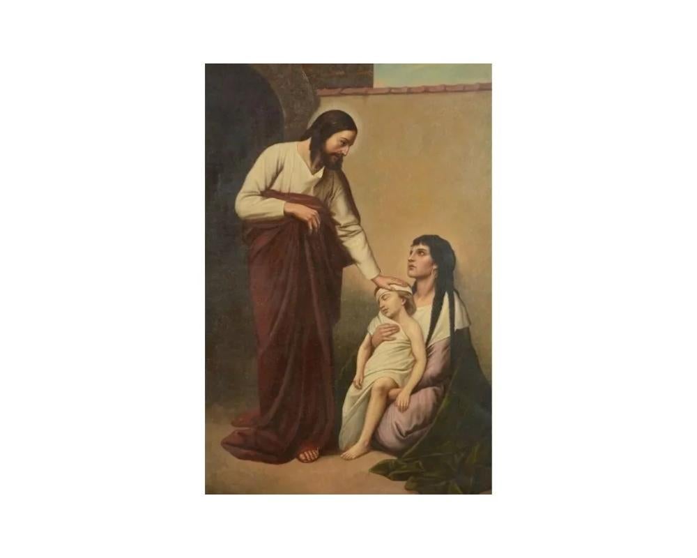 After Gabriel Von Max, 19th Century, Jesus Heals the Sick In Good Condition In Long Island City, NY