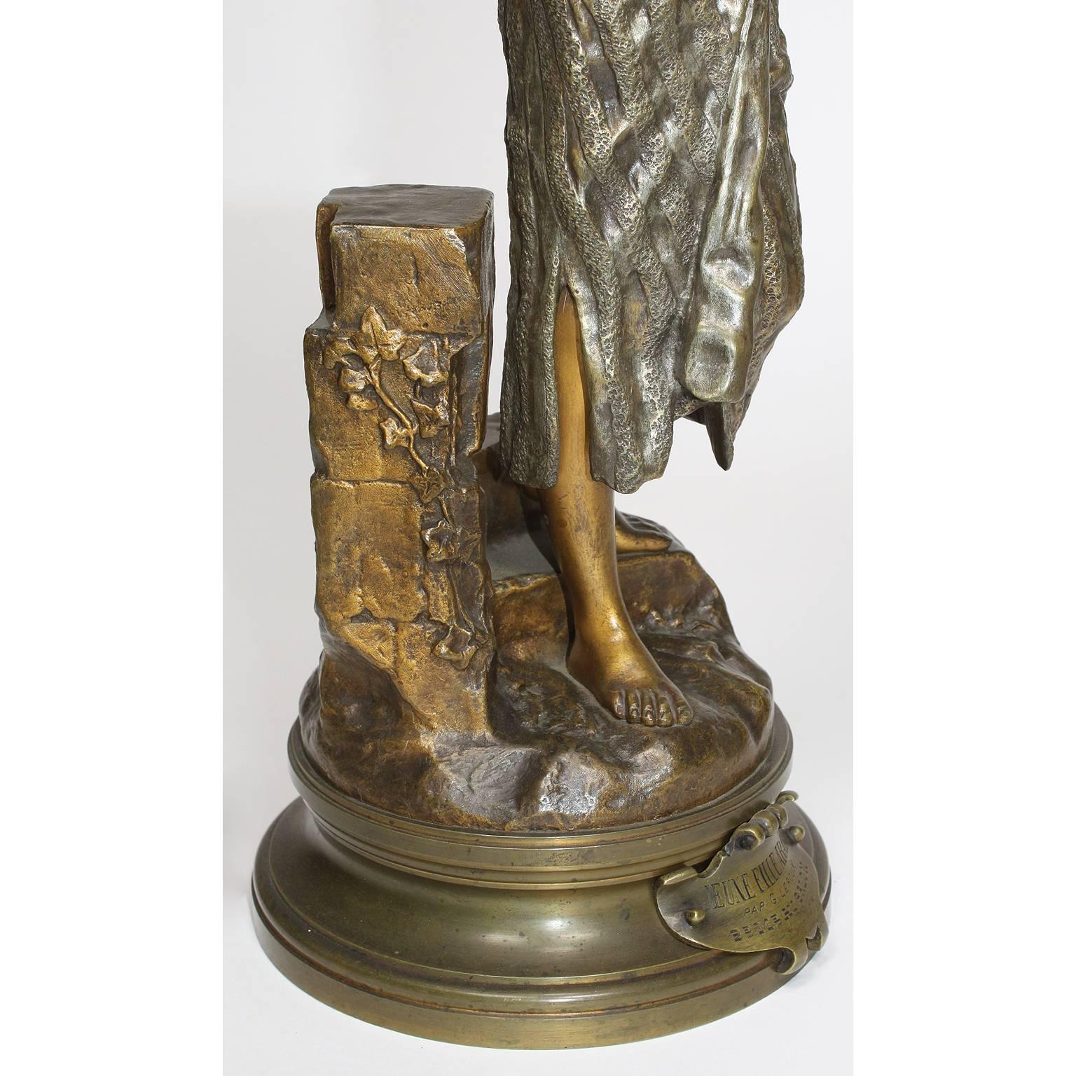 After Gaston Leroux French 19th Century Bronze Sculpture of Rebecca In Excellent Condition For Sale In Los Angeles, CA