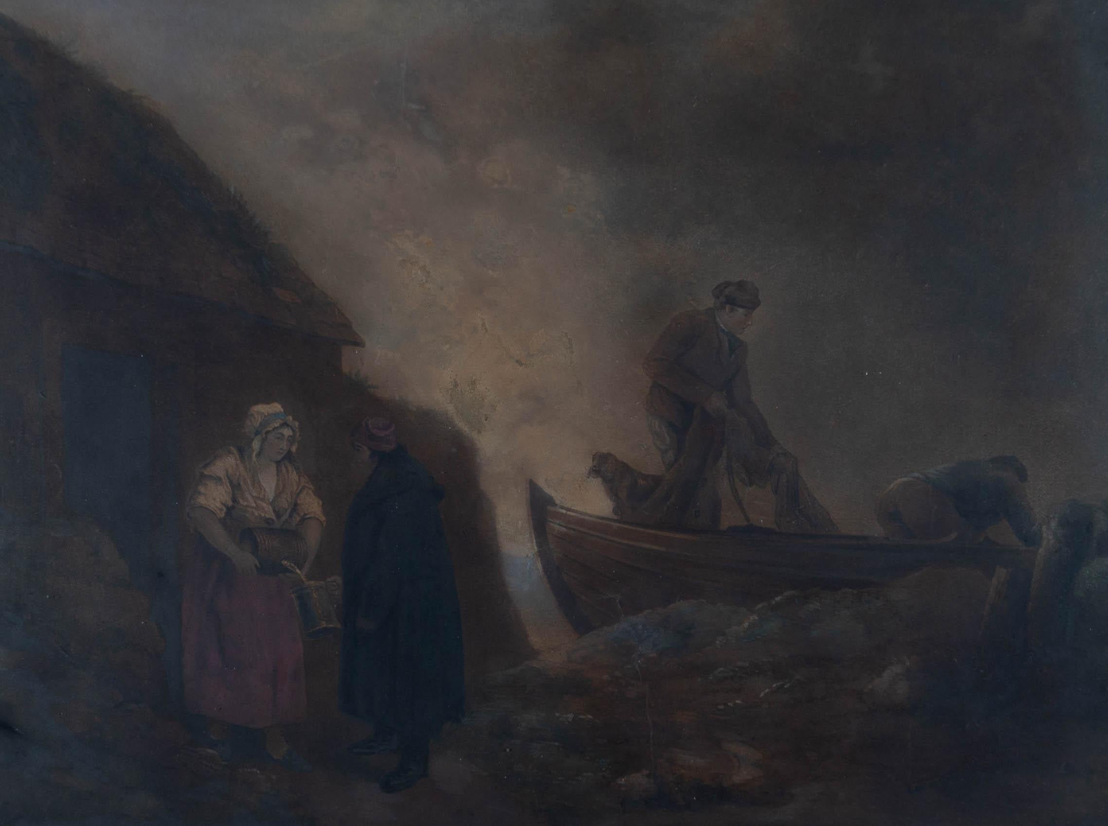 After George Morland (1763-1804) - 19th Century Mezzotint, The Fishermen 1