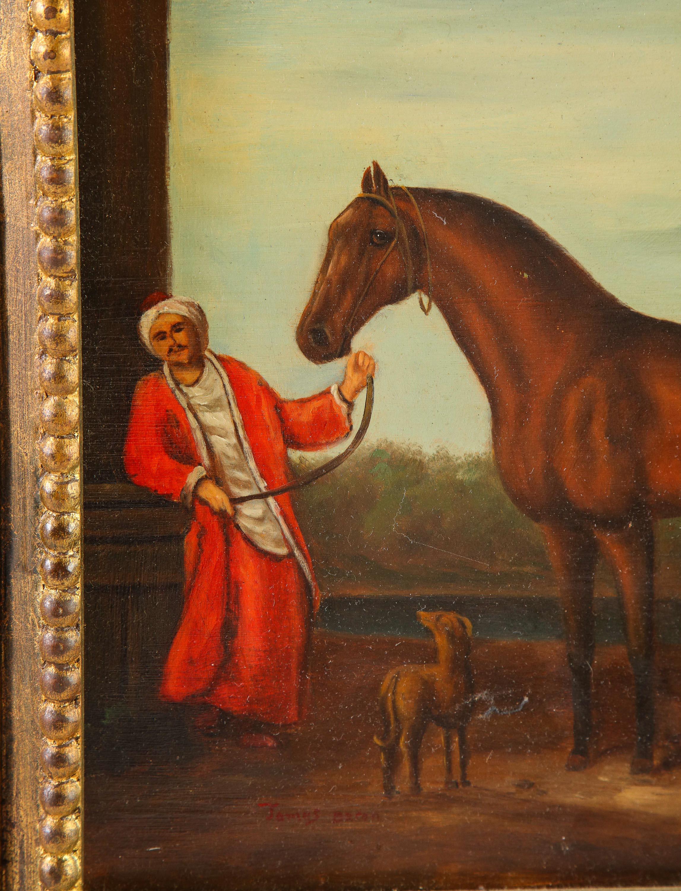 After George Stubbs (1724 - 1806) A Pair Of Horse Equestrian Paintings in Frames 8