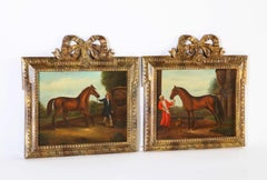 After George Stubbs (1724 - 1806) A Pair Of Horse Equestrian Paintings in Frames