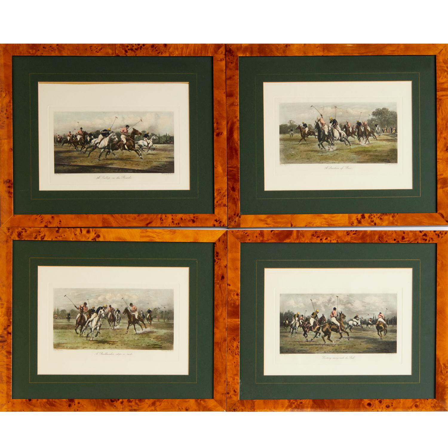 After George Wright Hand-Colored Polo Etchings E.W. Savory Ltd England Publisher In Good Condition In Morristown, NJ