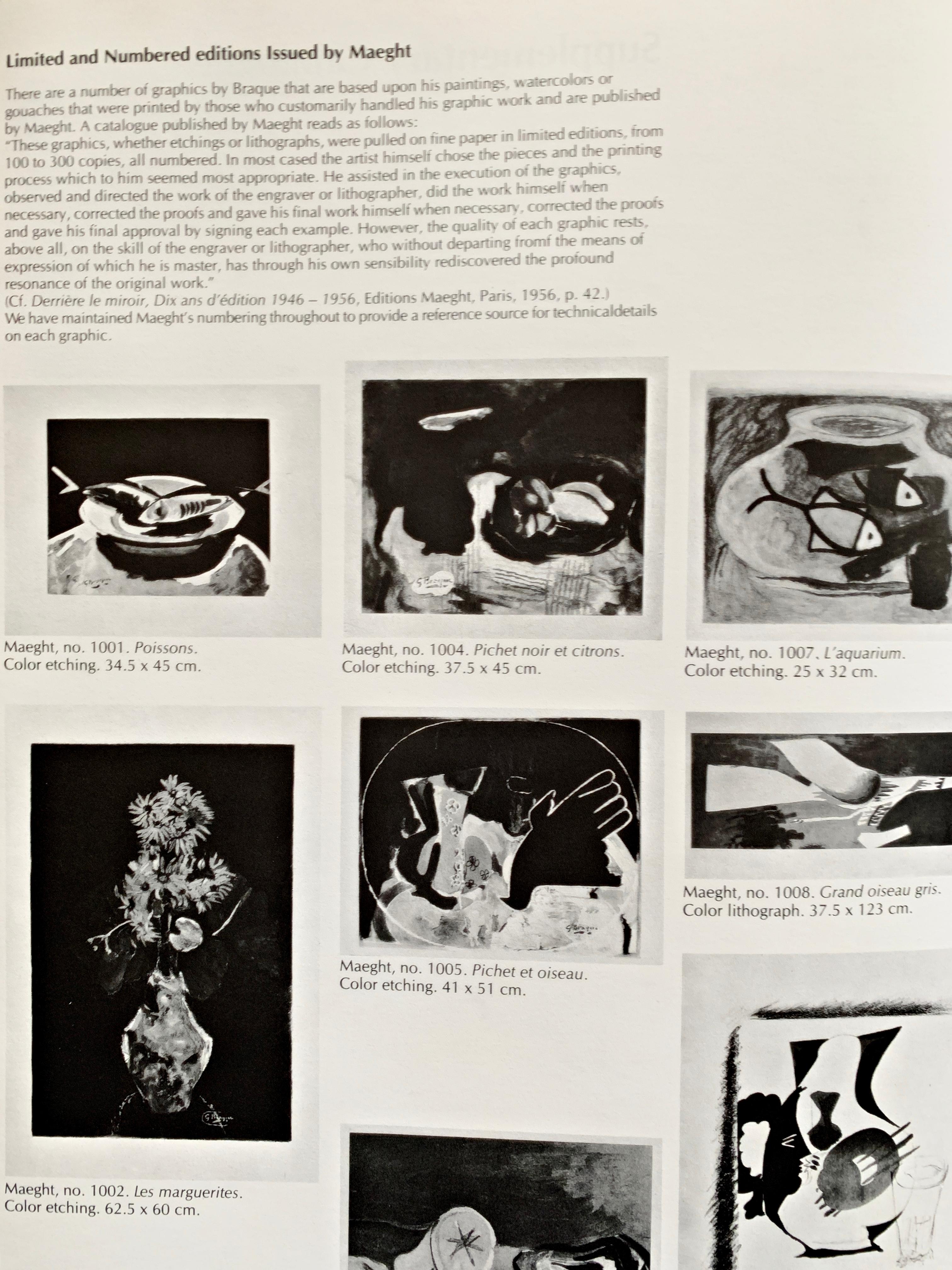 20th Century Impressionist Georges Braque Pichet noir et citron Color Etching For Sale 4