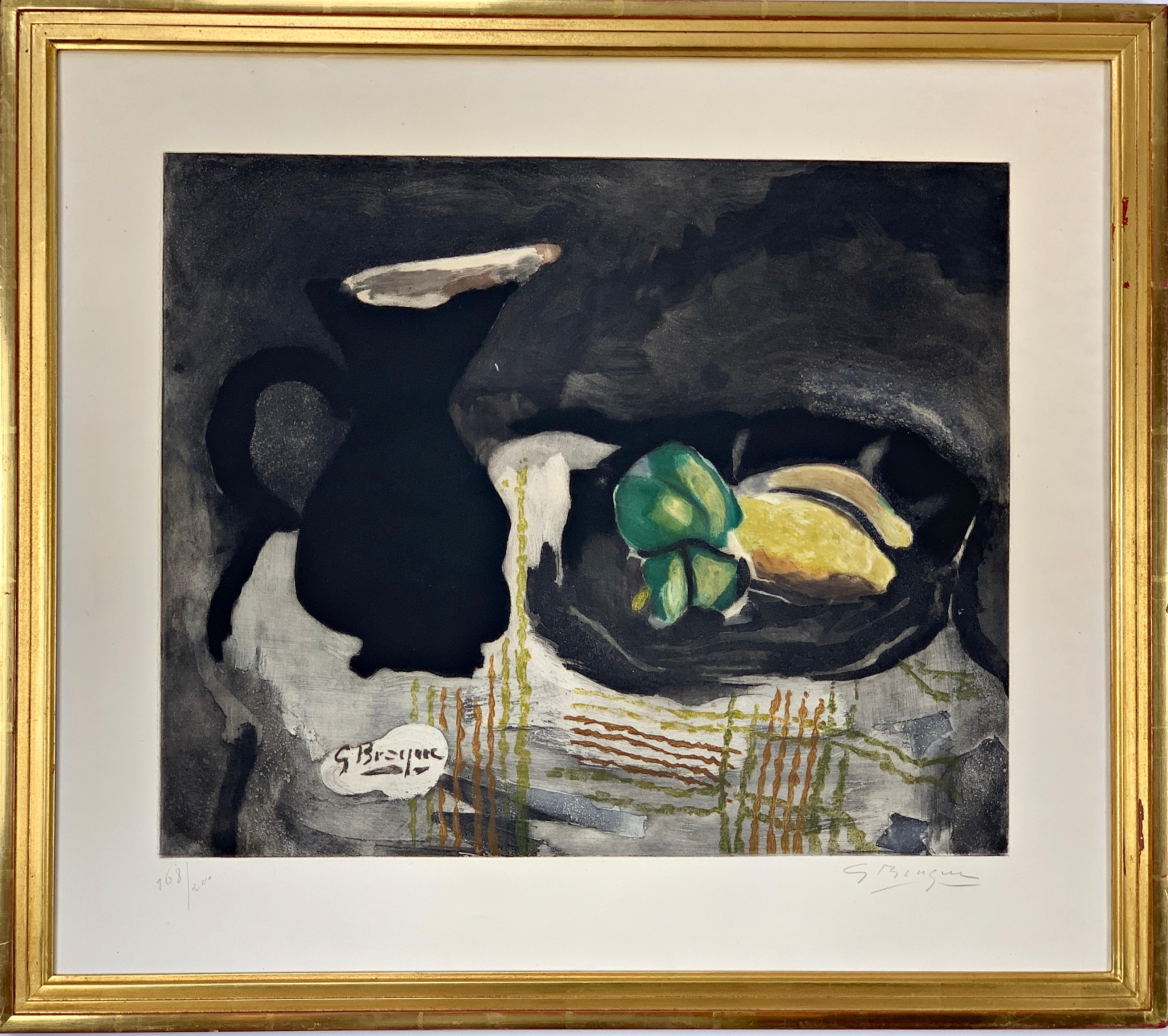20th Century Impressionist Georges Braque Pichet noir et citron Color Etching - Print by (after) Georges Braque