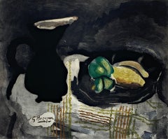 20th Century Impressionist Georges Braque Pichet noir et citron Color Etching