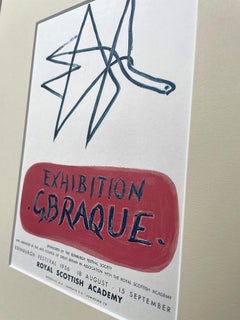 Cubist Exhibition Poster by Georges Braque, Modernist Mourlot Lithograph, 1959