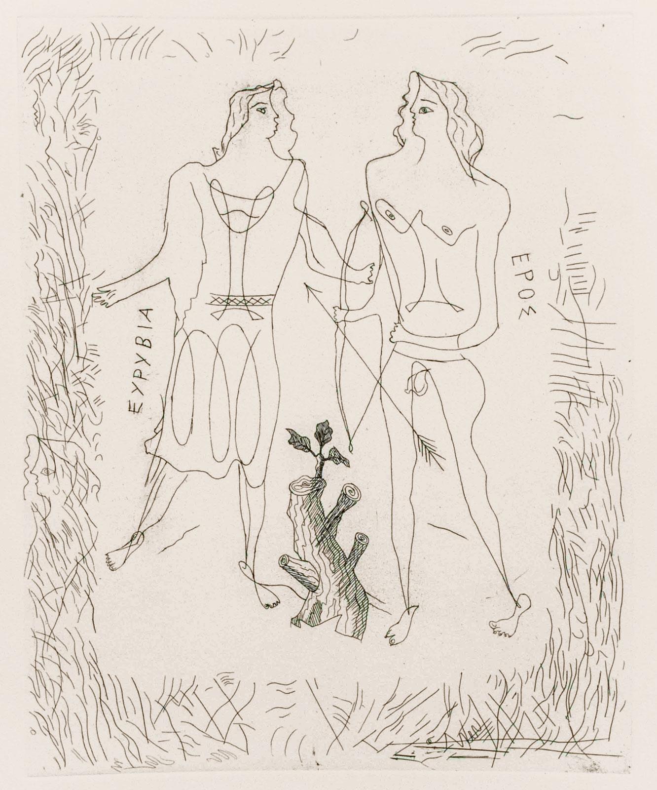 Eros et Eros et Eurybia - Print de (after) Georges Braque