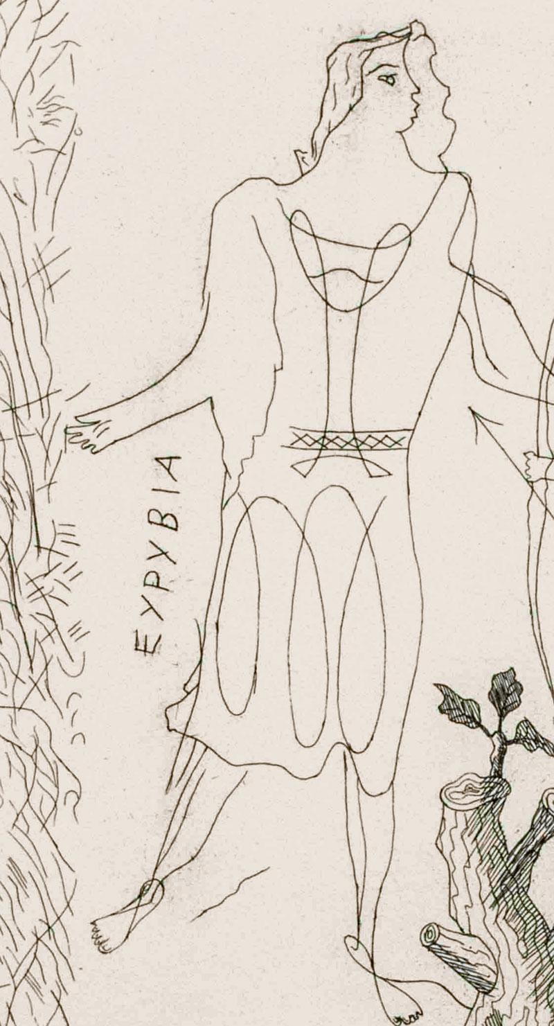 Eros et Eros et Eurybia - Beige Figurative Print par (after) Georges Braque