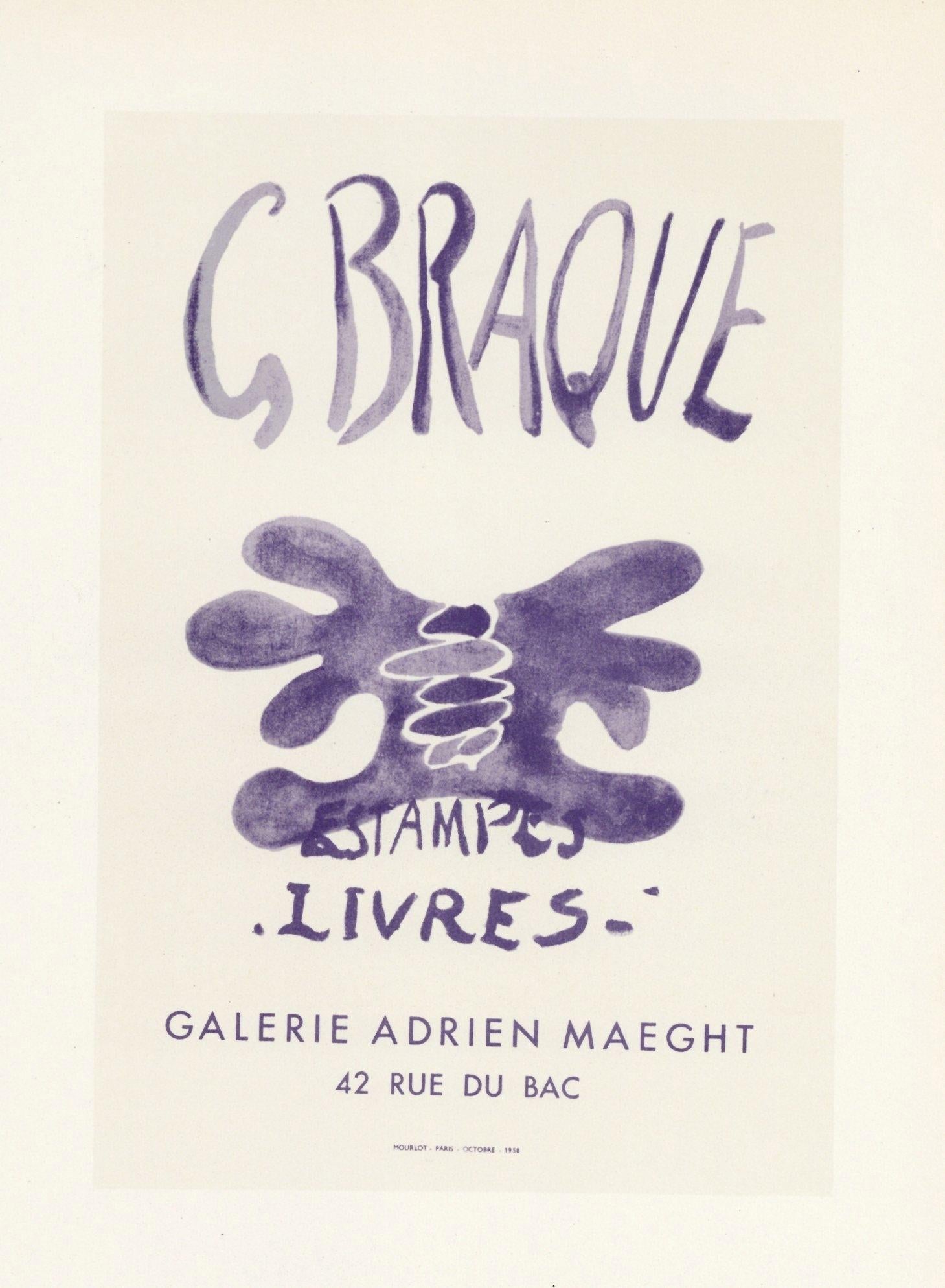 "Cartel litografía "Estampes Livres - Print de (after) Georges Braque