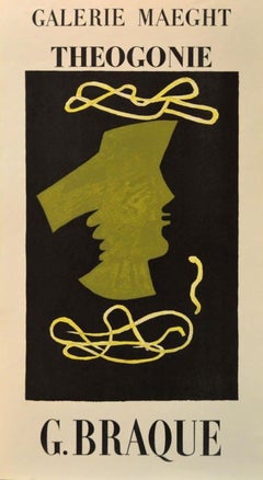 Vintage Galerie Maeght, Theogonie, Print featuring the work of Georges Braque