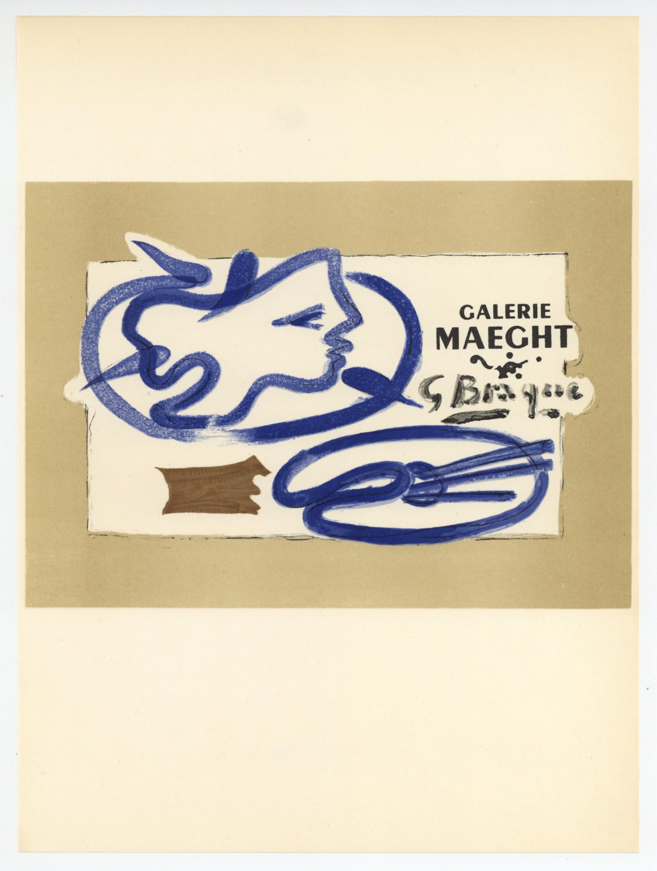 "Gallerie Maeght" lithograph poster - Print by (after) Georges Braque