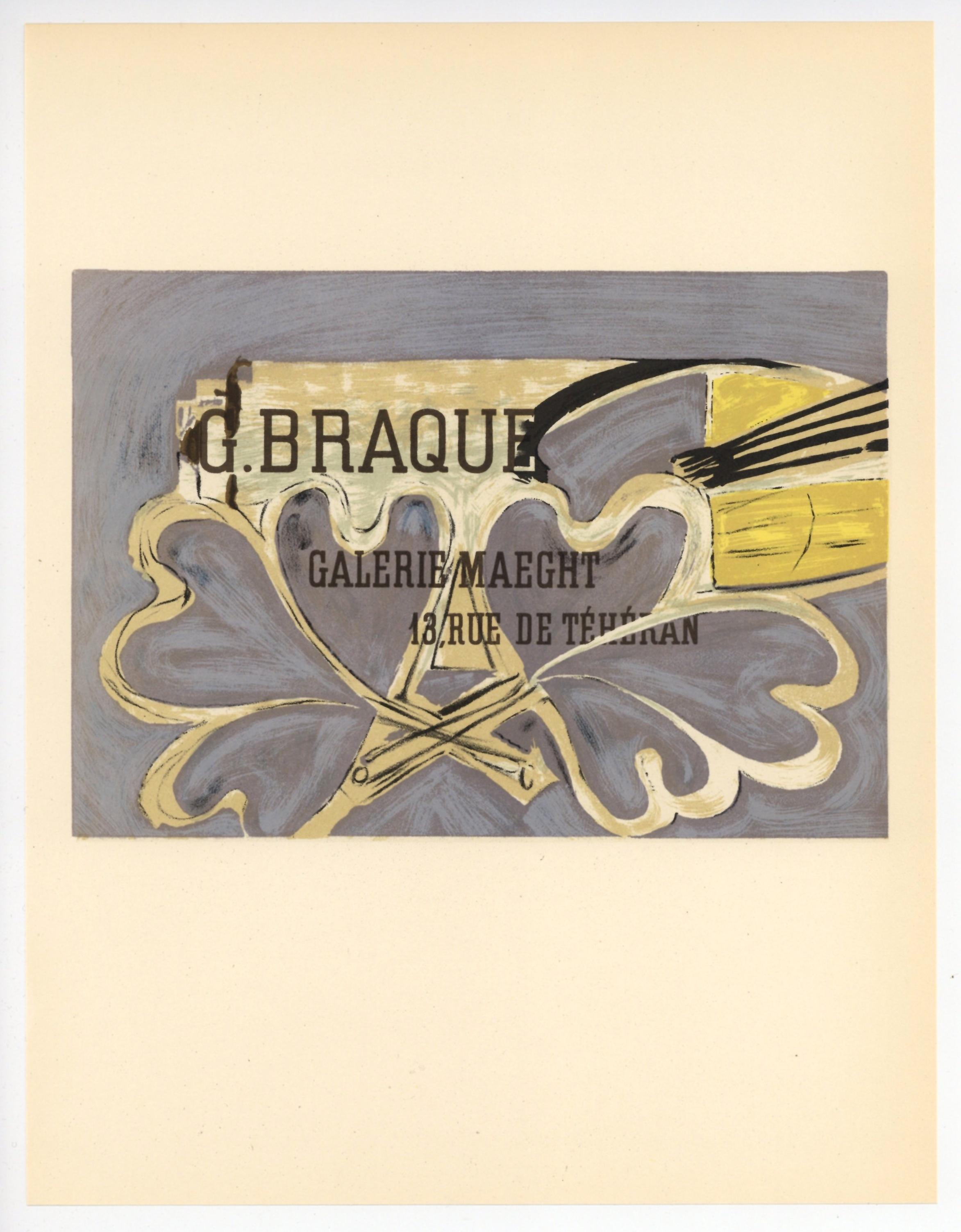 "Gallerie Maeght" lithograph poster - Print by (after) Georges Braque