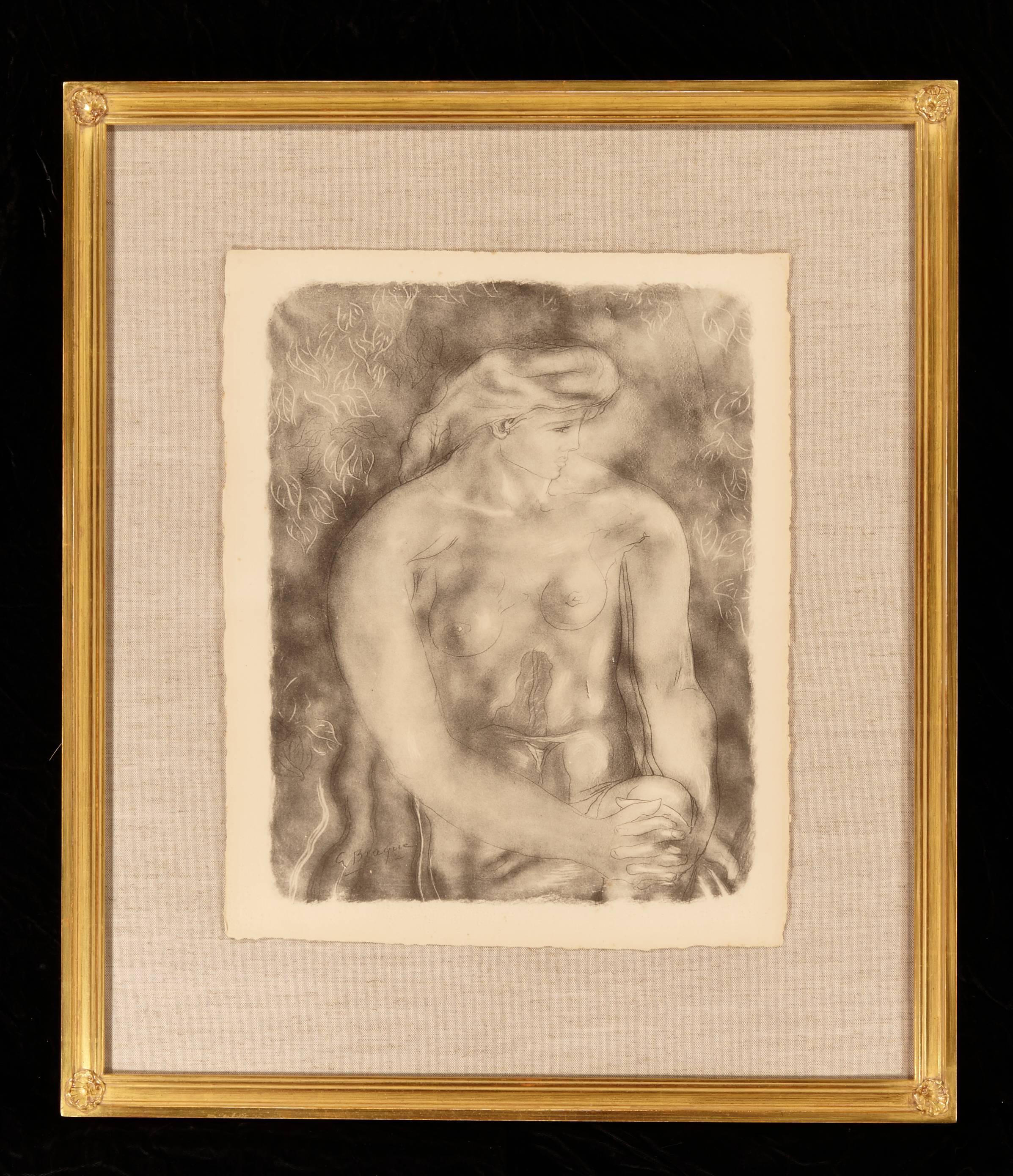 Georges Braque Akt 1957 Lichtdruck Nu Aux Feulles – Print von (after) Georges Braque