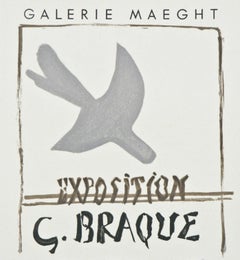Georges Braque Signed Lithograph 10 1/2"x7 1/2" "Exposition G. Braque"