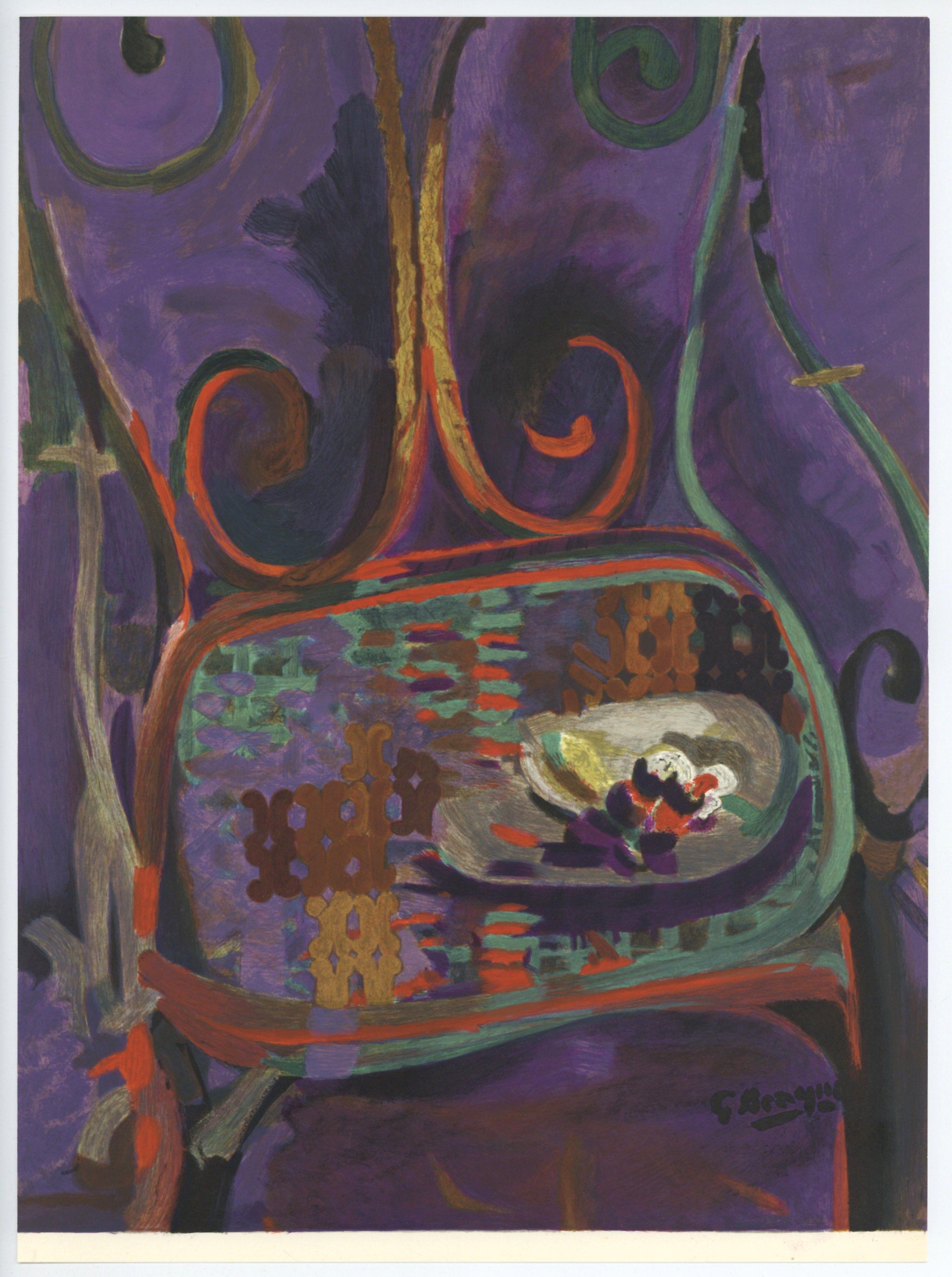 "La Chaise" lithograph - Print by (after) Georges Braque