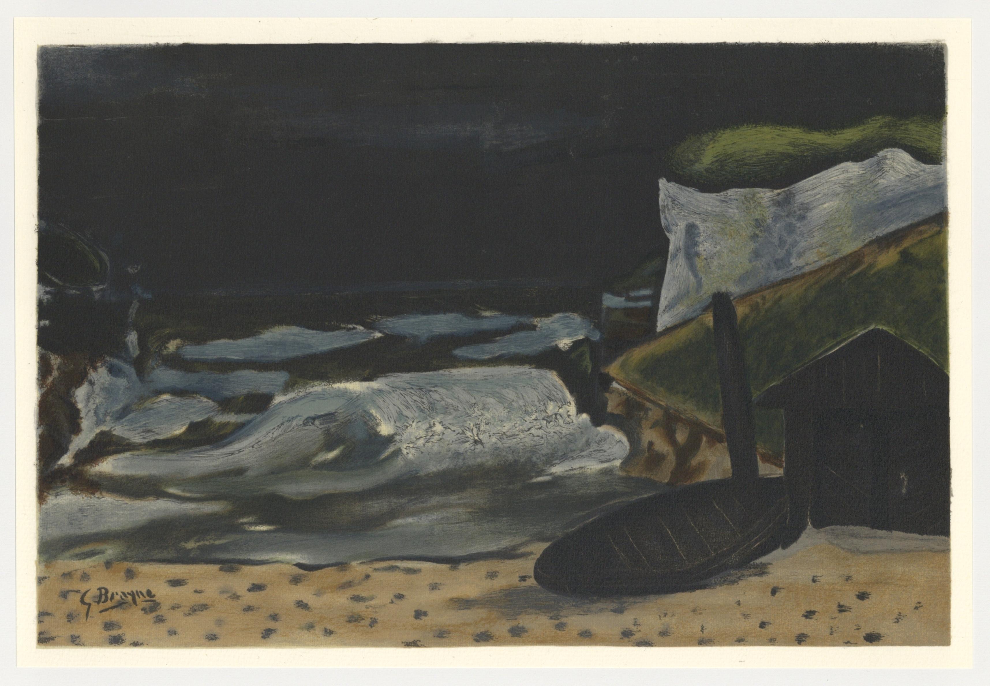 "La vague" lithograph - Print by (after) Georges Braque