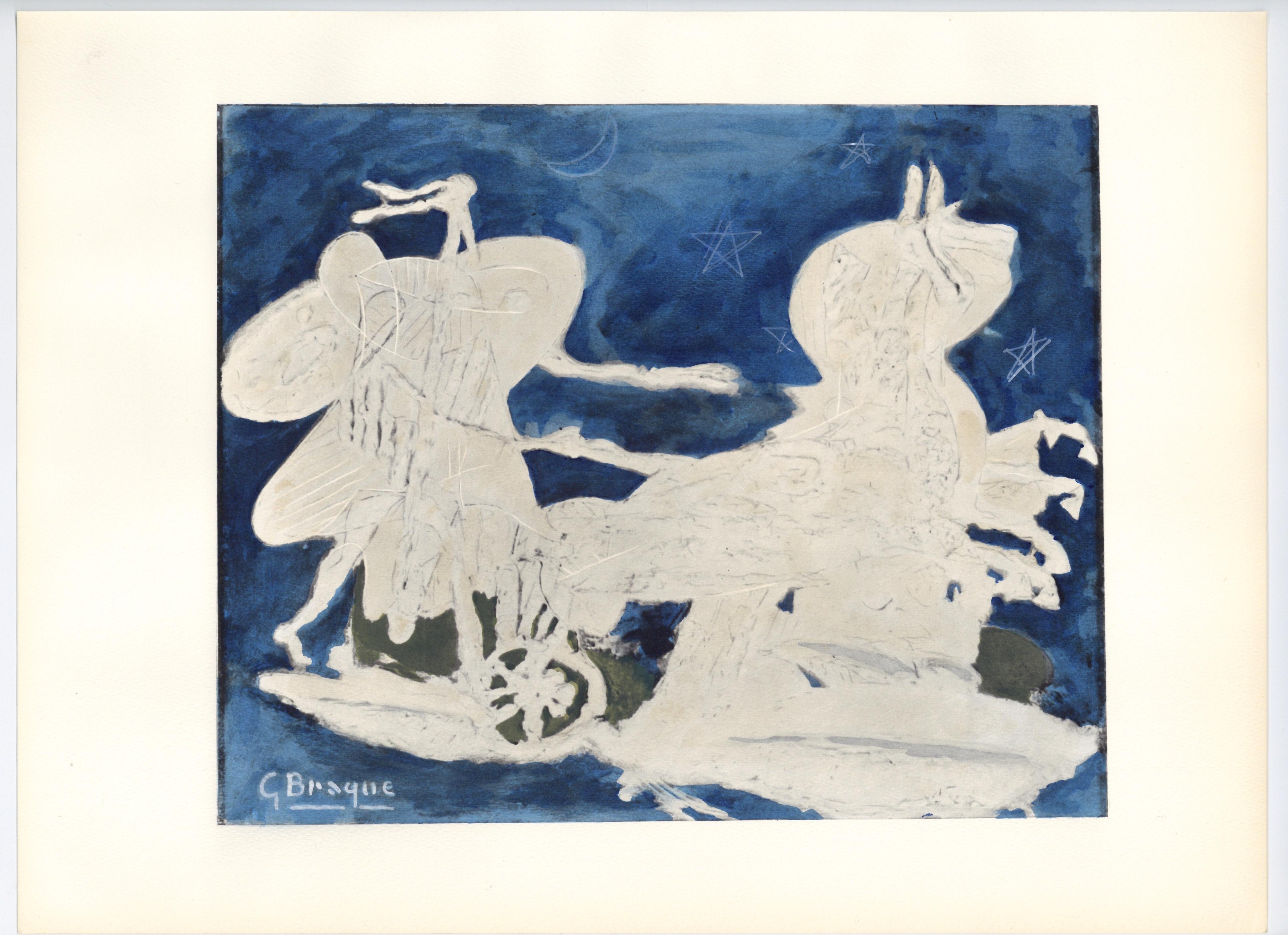 "Le carrosse" pochoir - Print by (after) Georges Braque