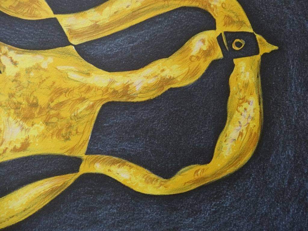 Leda e il Cigno - litografia - 399 copie - Animal Print Nero di (after) Georges Braque