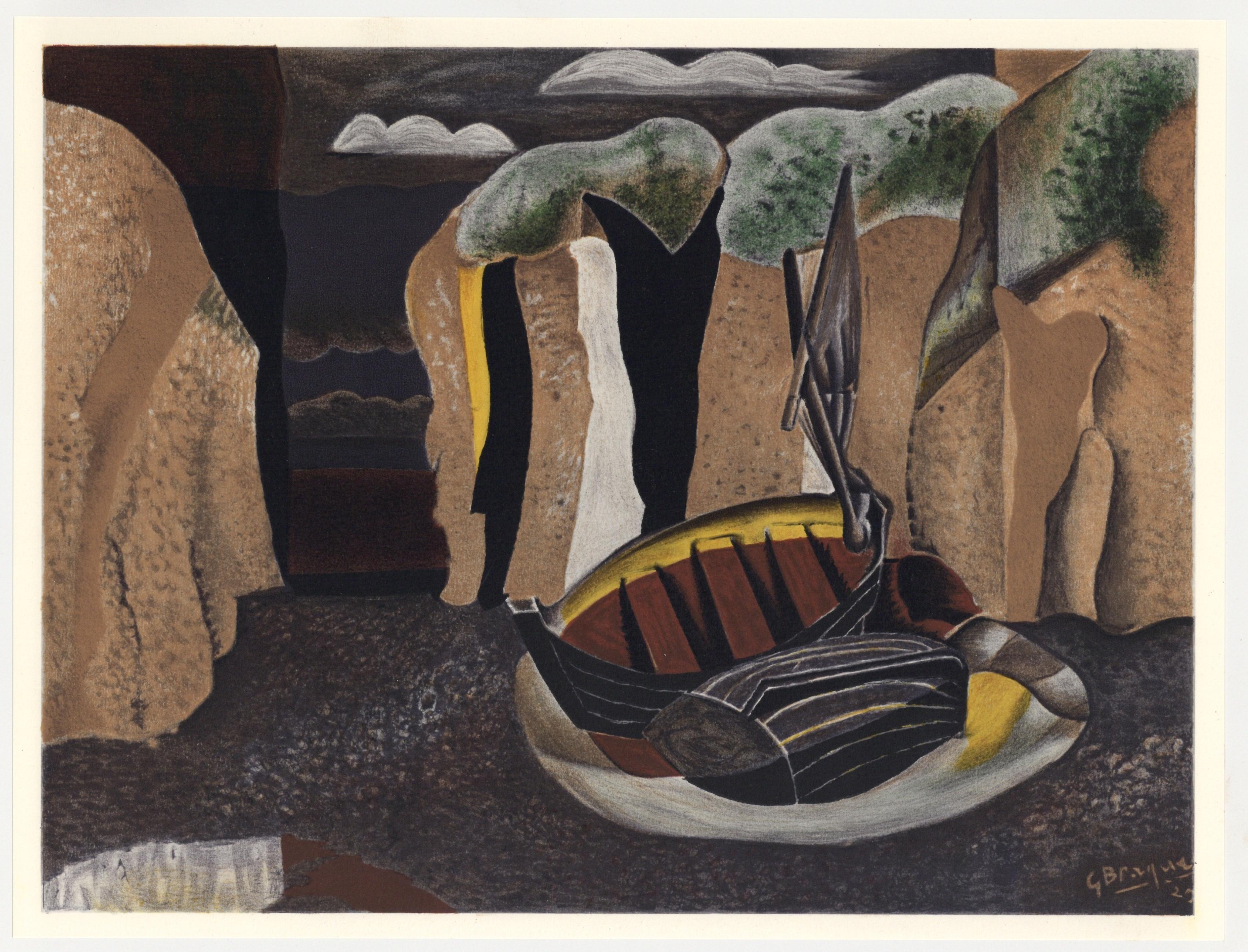 "litografia "Les falaises - Print di (after) Georges Braque