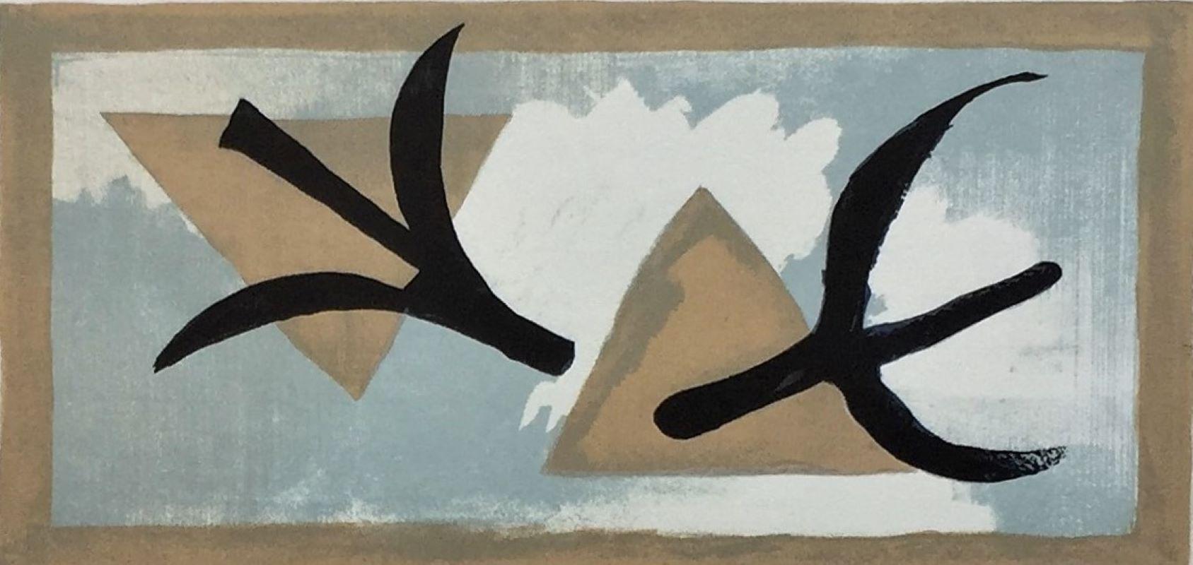 (after) Georges Braque Landscape Print - Les martinets (black swifts)