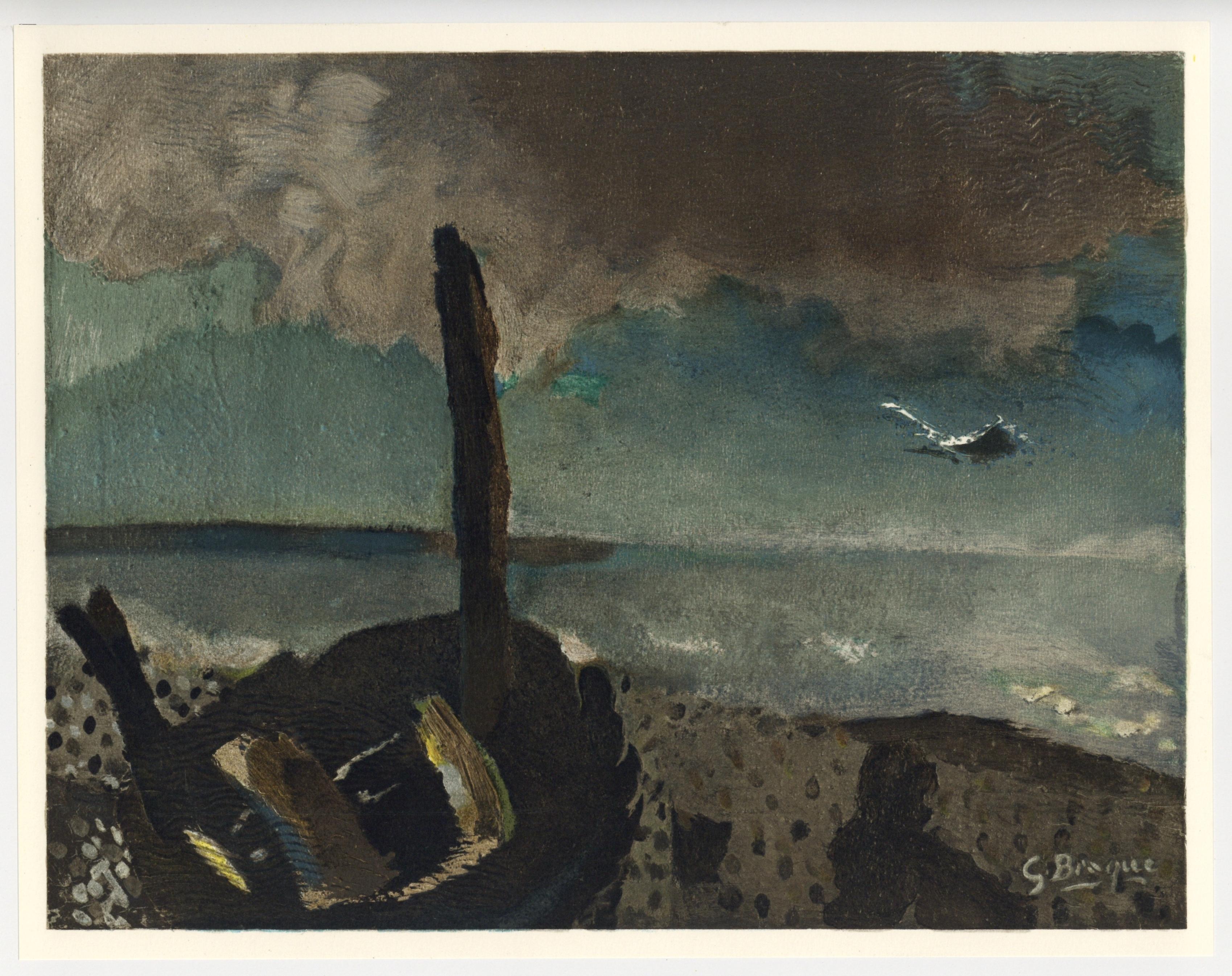 "litografia "Marin à la Mouette - Print di (after) Georges Braque