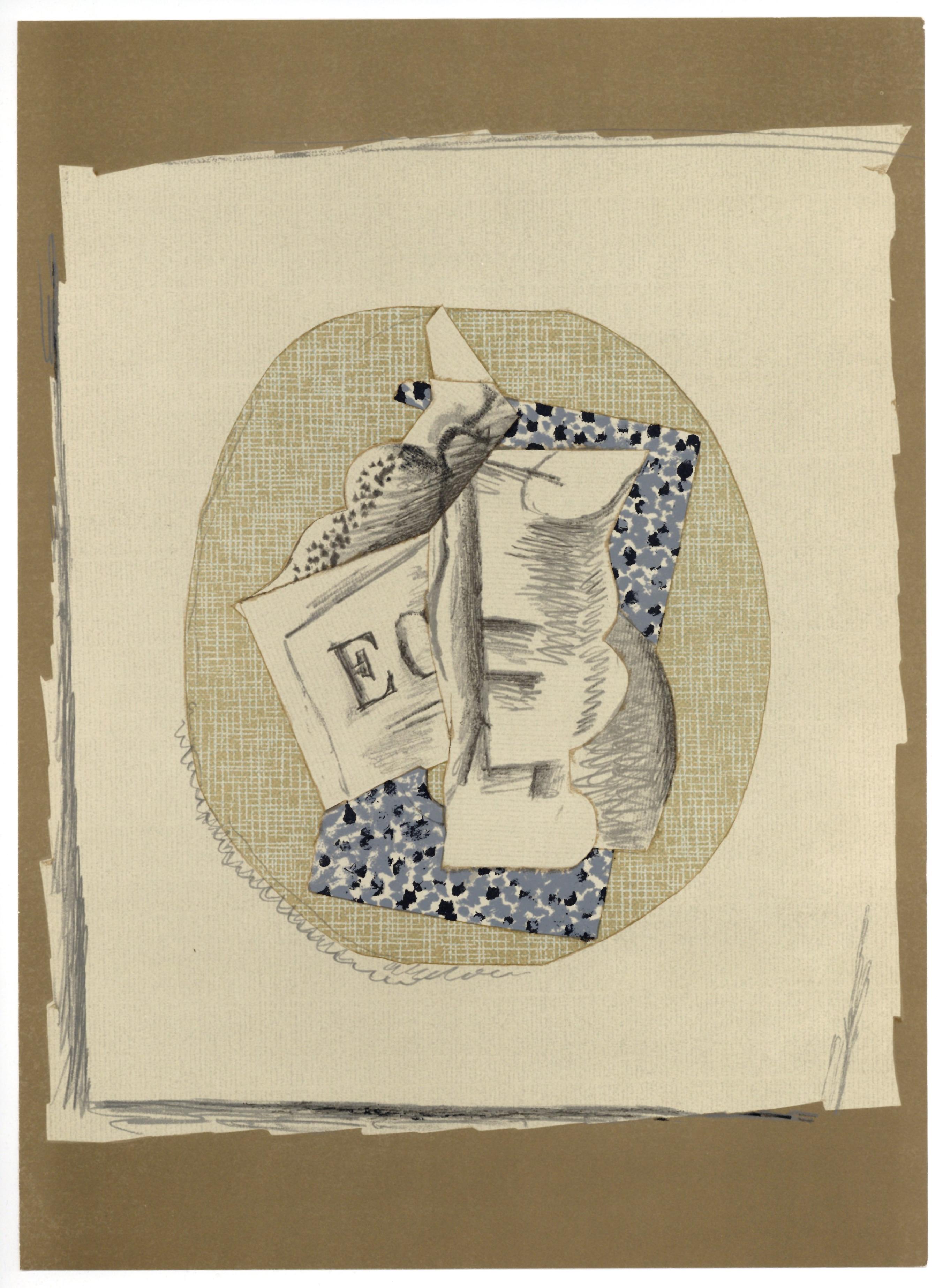 "Litografía "Papiers collés IV - Print de (after) Georges Braque