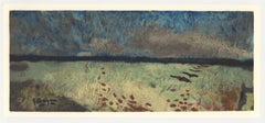 Lithographie „ Paysage aux Coquelicots“