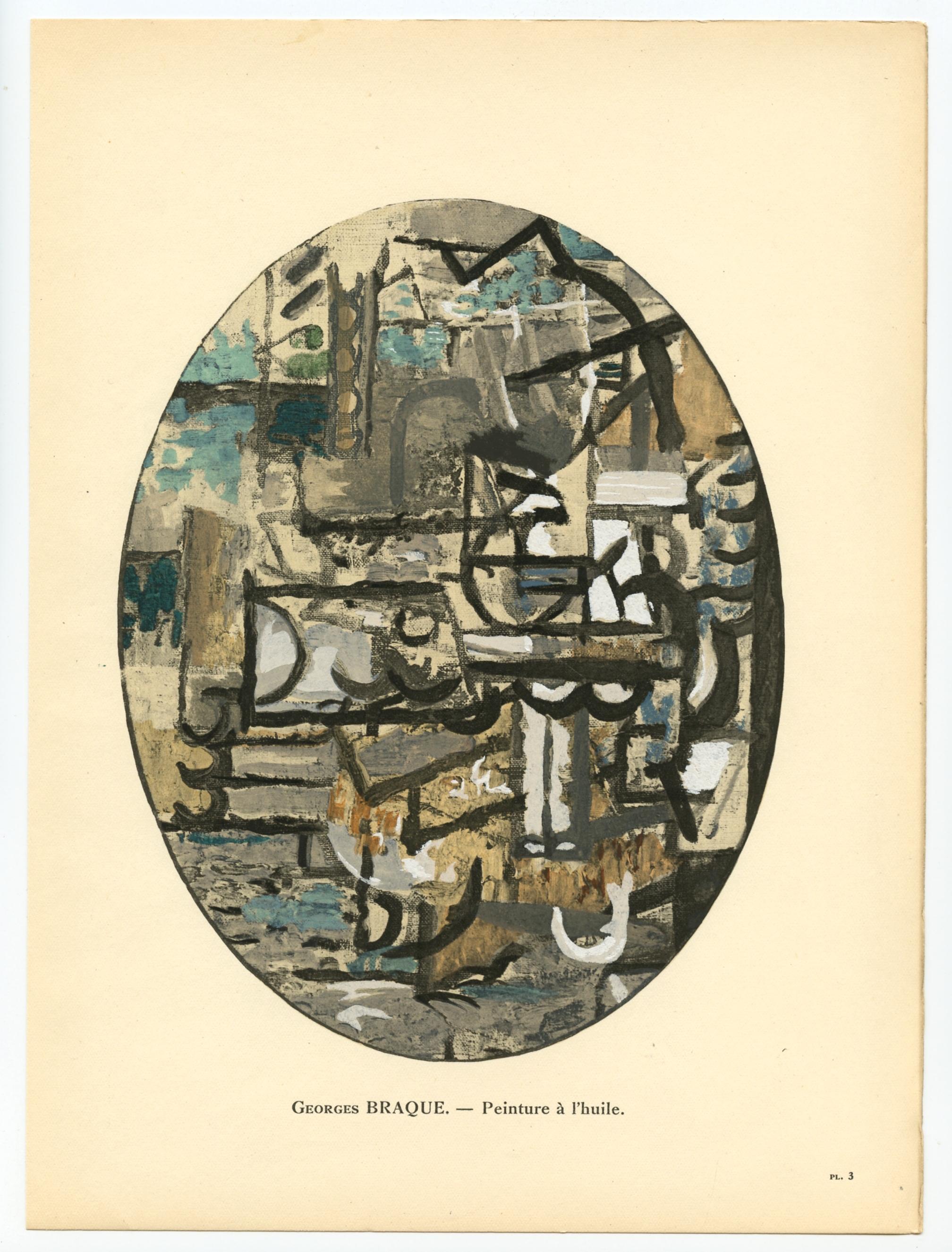 Support : pochoir (d'après la peinture à l'huile). Imprimé à Paris en 1929 dans l'atelier de Daniel Jacomet pour L'Art Cubiste. Taille de l'image : 7 1/2 x 6 pouces (193 x 150 mm). Une inscription sous l'image identifie l'artiste. Non signé. 