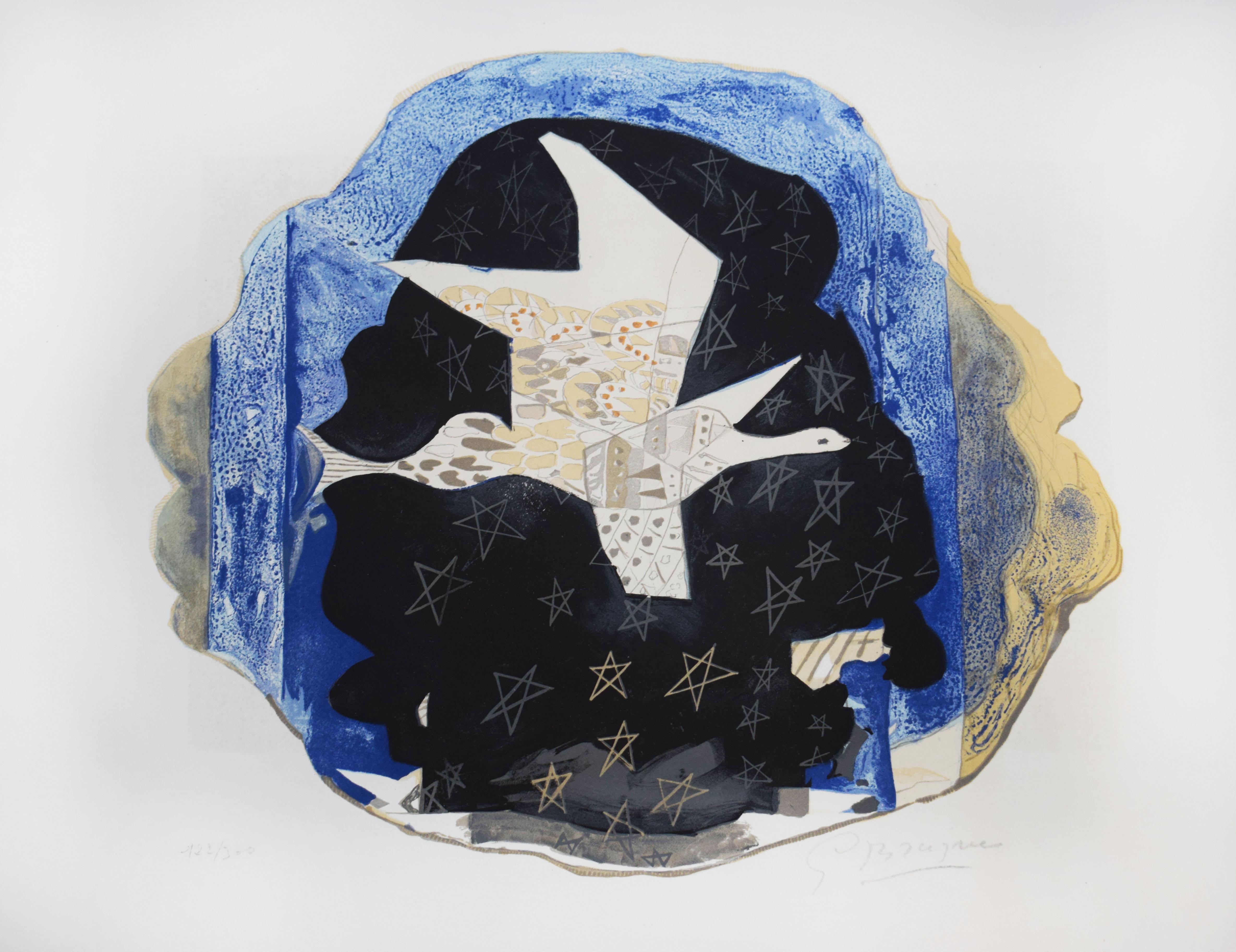 (after) Georges Braque Animal Print - Stars - Cubism French Bird Stars