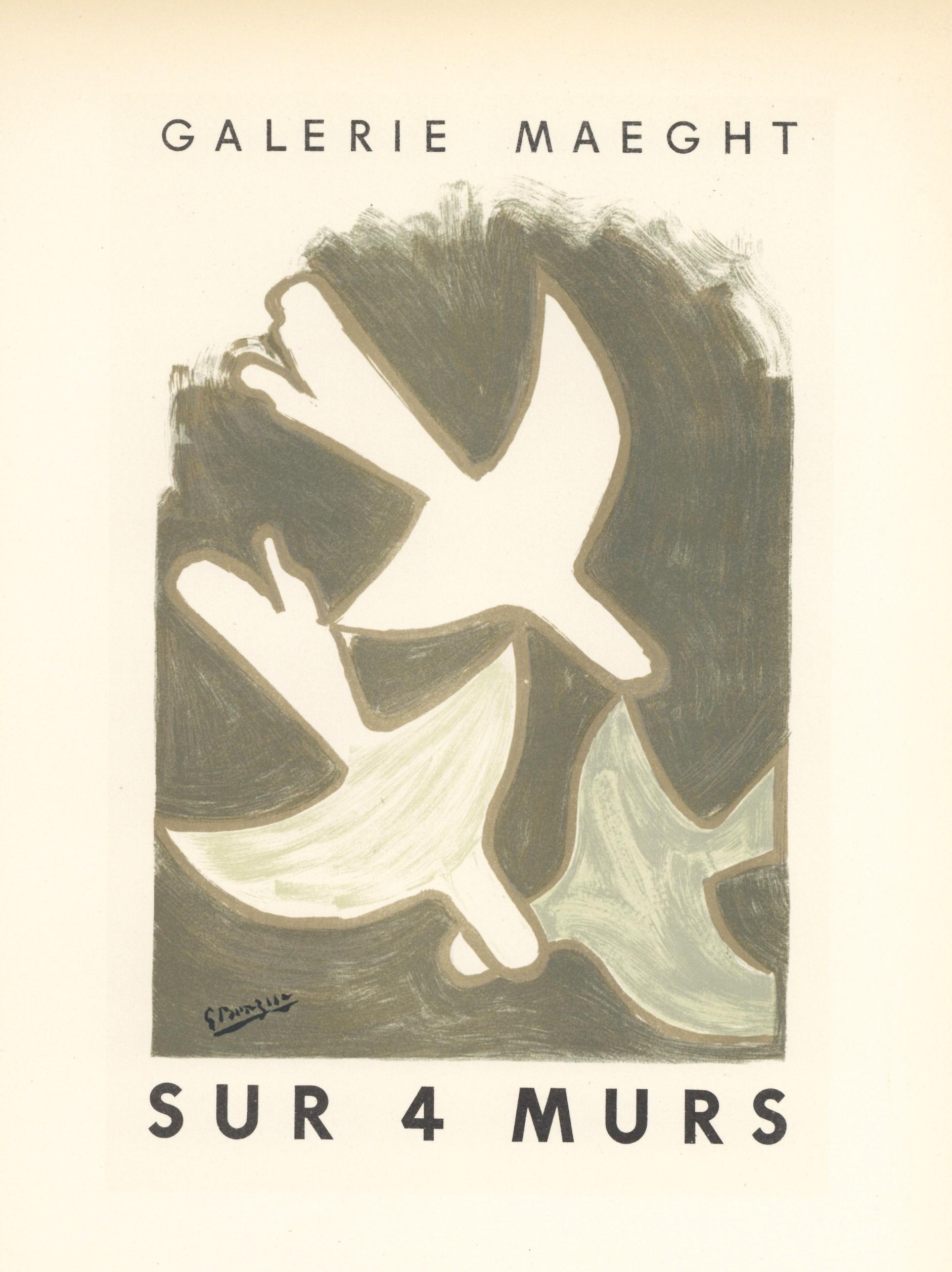 "Sur Quatre Murs" lithograph poster - Print by (after) Georges Braque