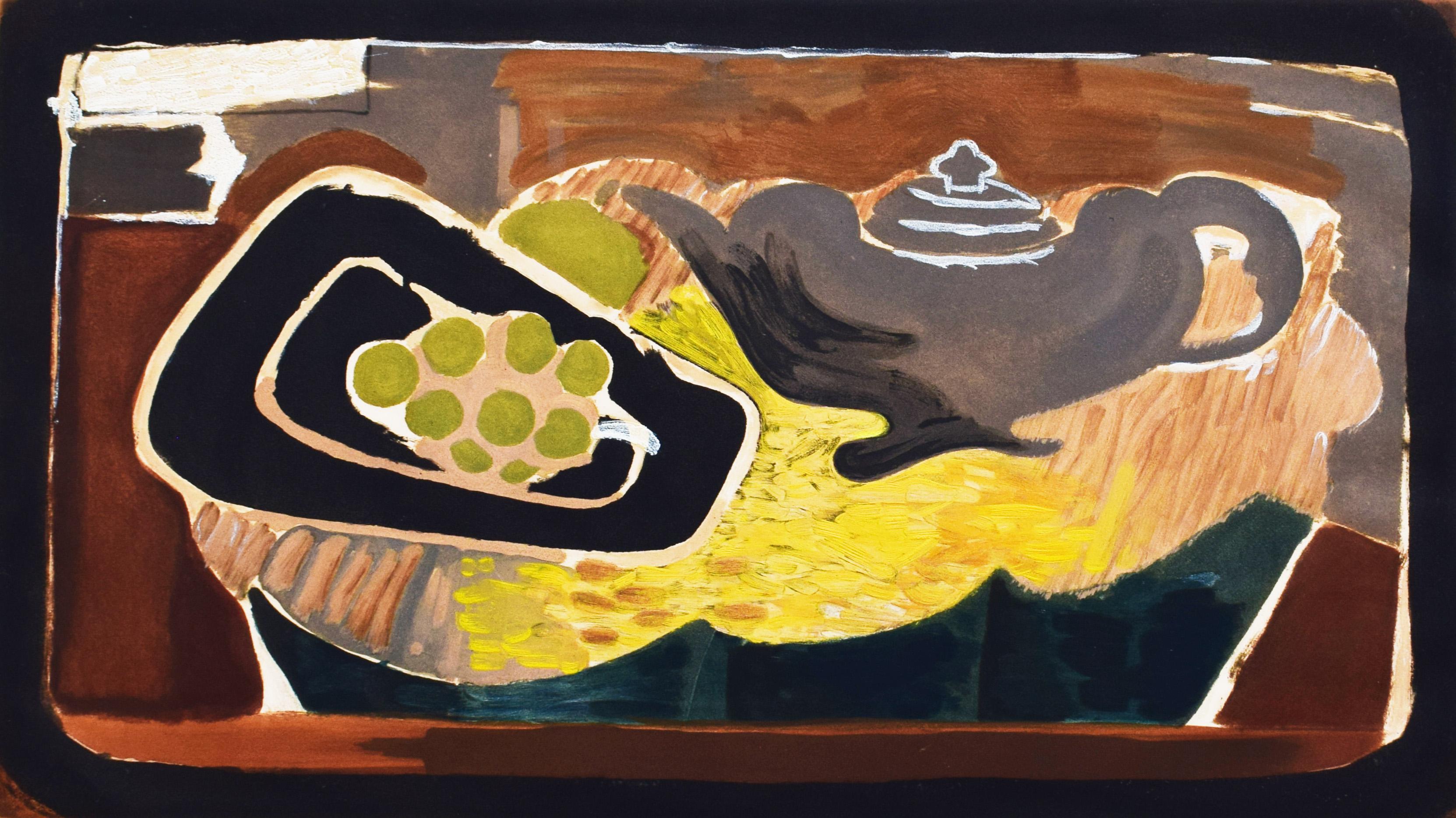 (after) Georges Braque Still-Life Print - Teapot and Grapes - Still Life