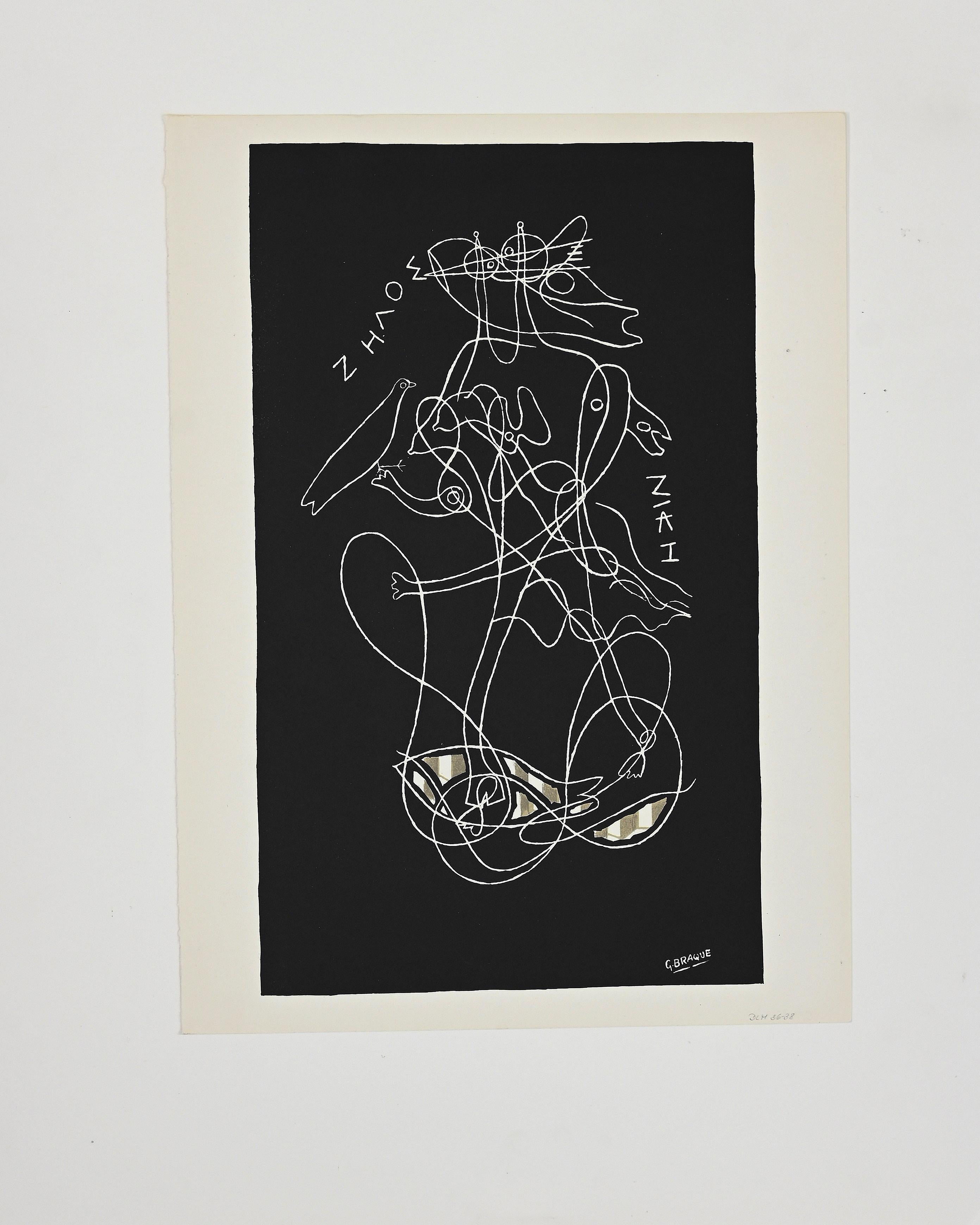Zhelos - Original Lithograph After G. Braque - 1951 - Print by (after) Georges Braque