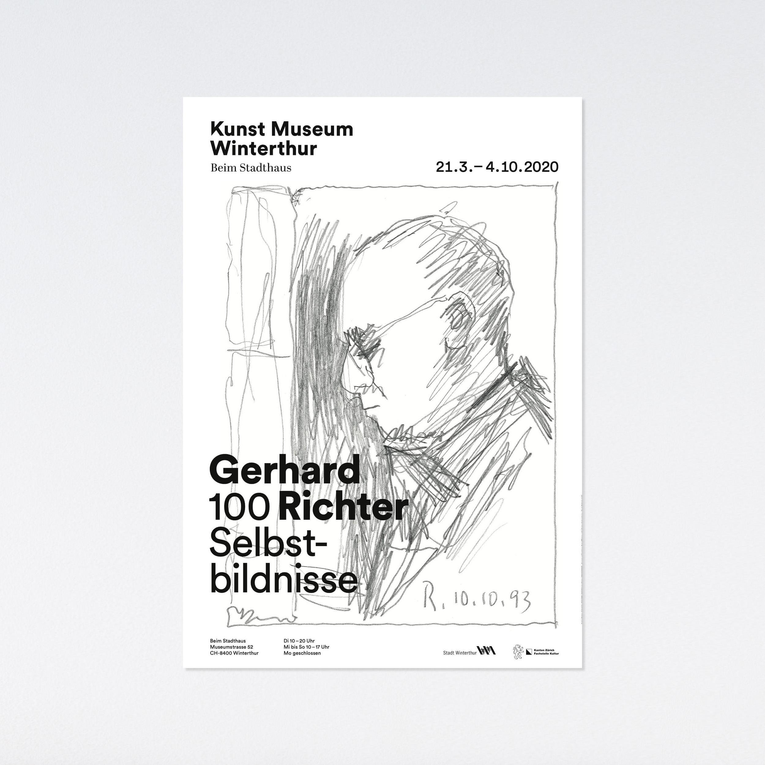 (after) Gerhard Richter Portrait Print - Gerhard Richter 100 Selbstbildnisse (100 Self Portraits) 2020 exhibition poster