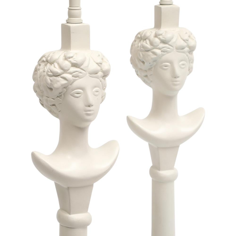 Sirmos 'Colette' Table Lamps, White Matte Resin, After Giacometti  For Sale 11