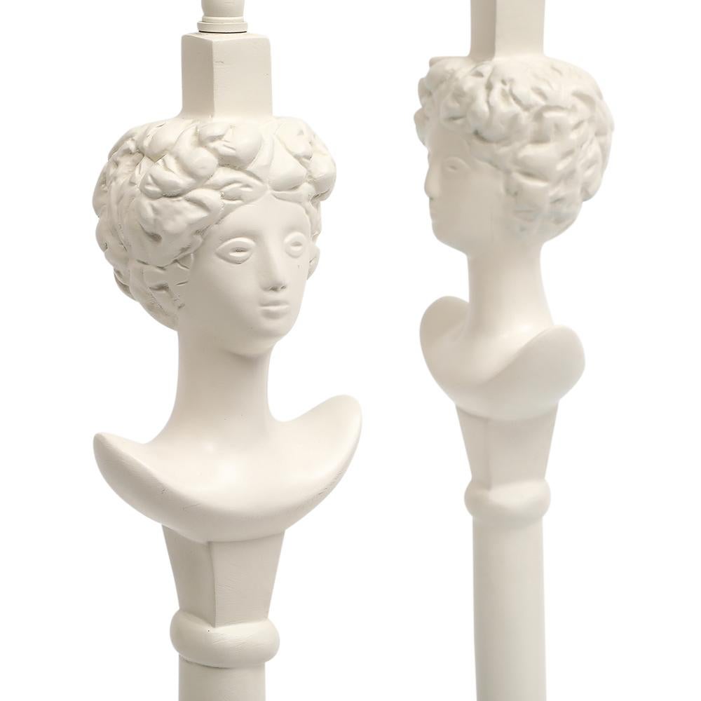 Sirmos 'Colette' Table Lamps, White Matte Resin, After Giacometti  For Sale 12