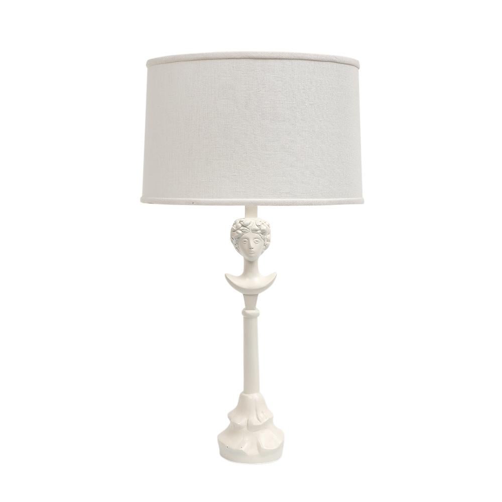Mid-Century Modern Sirmos 'Colette' Table Lamps, White Matte Resin, After Giacometti  For Sale