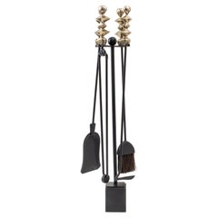 After Giacometti Modernist Bronze Fire Tools