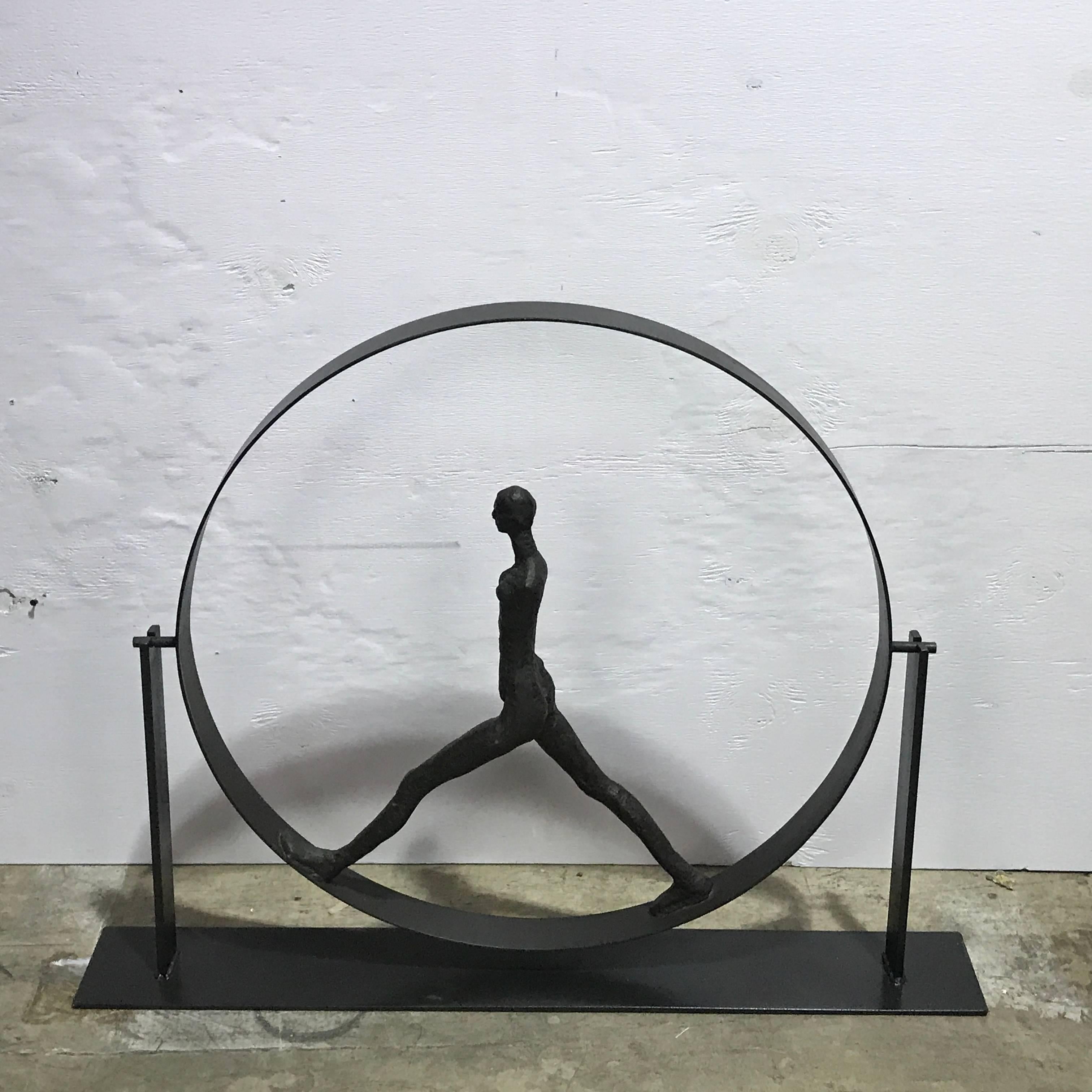 20th Century After Giacometti Walking Figure in Sphere