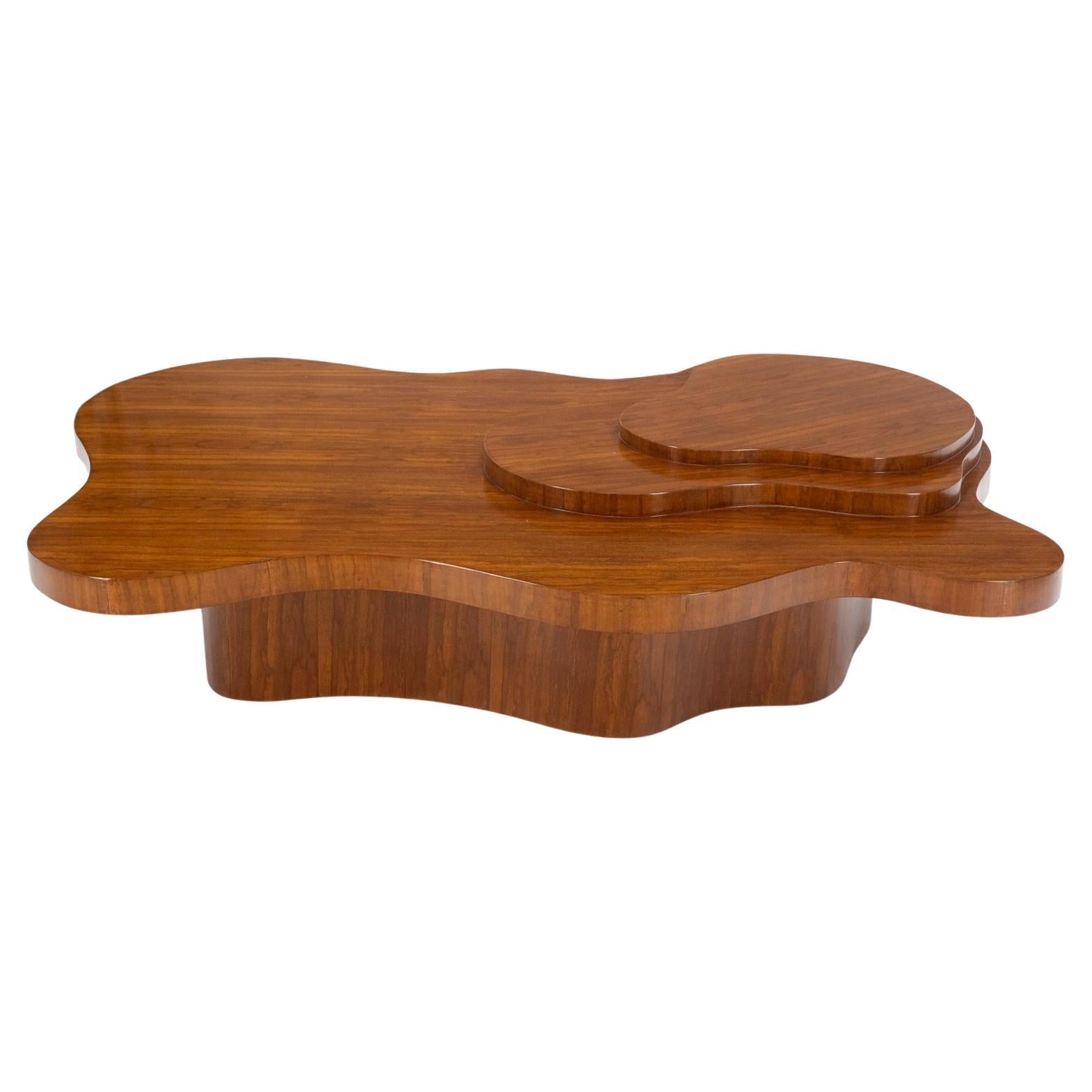 Organic Ameba Shape Molded Plywood Multi Layer Mesa Coffee Table