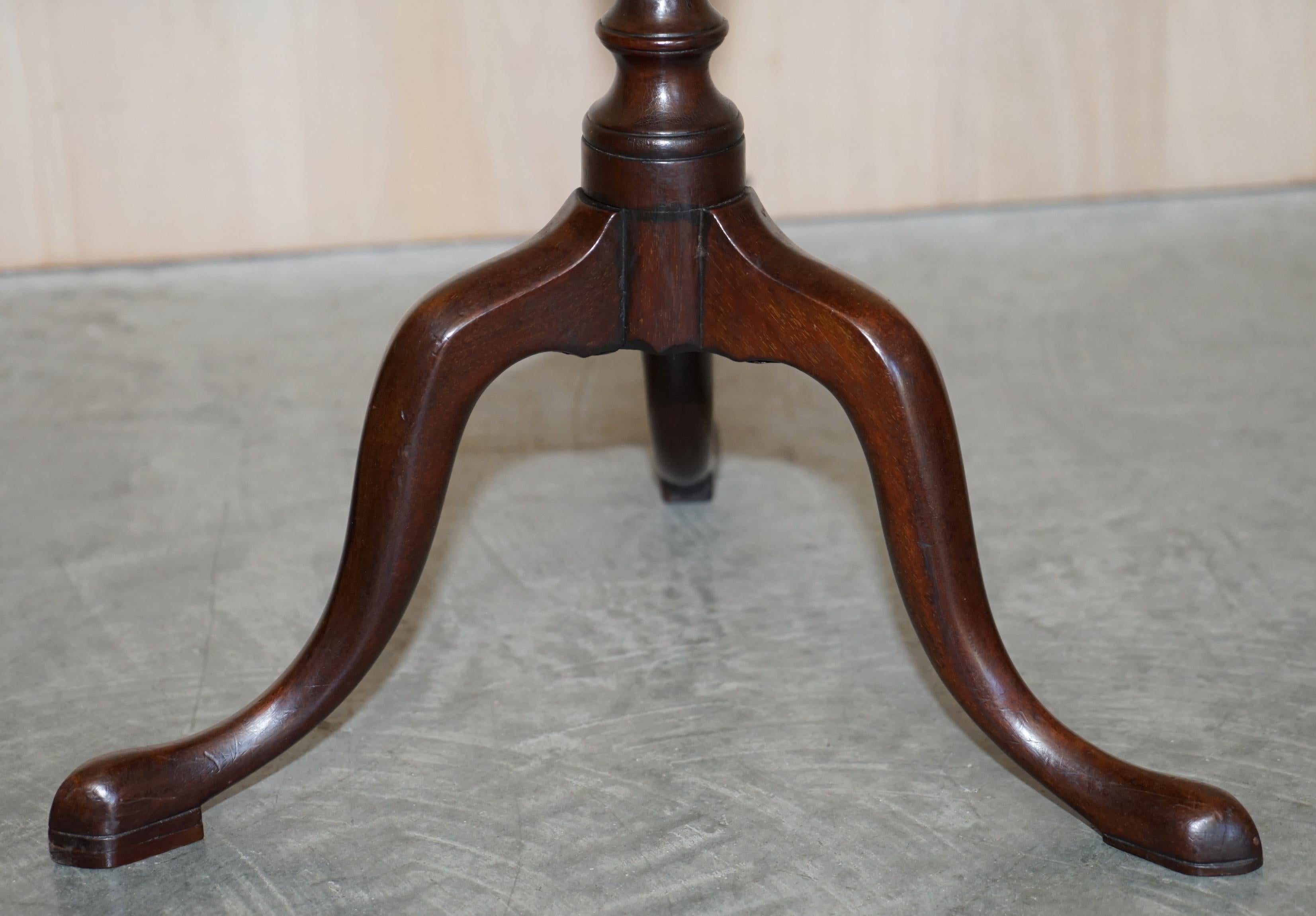 After Gillows of Lancaster Antique Mahogany Pie Crust Tilt Top Side Tripod Table 5