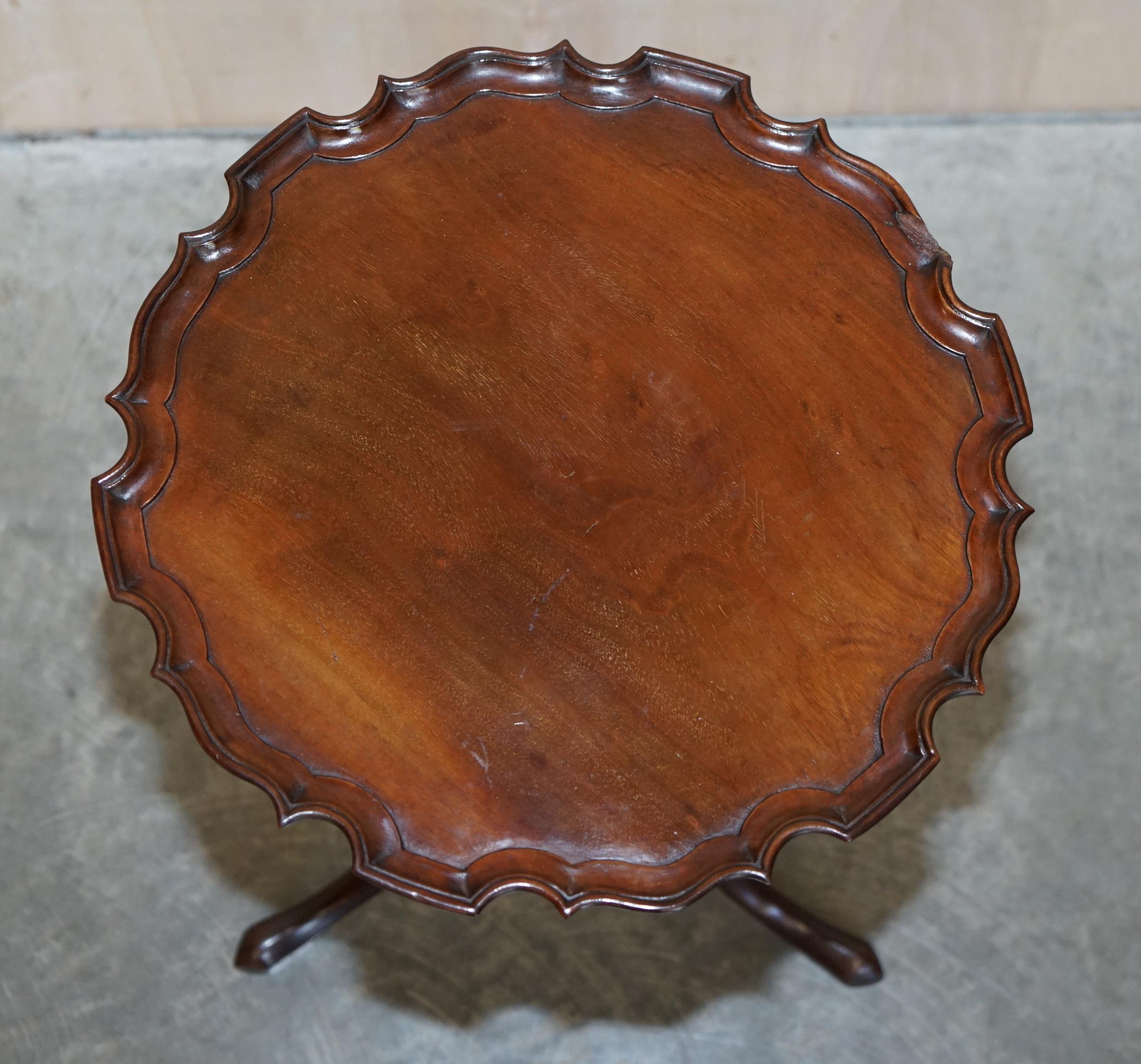 Victorian After Gillows of Lancaster Antique Mahogany Pie Crust Tilt Top Side Tripod Table