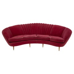 After Gio Ponti Mid-Century Modern Italian Curved Sofa by ISA Bergamo, 50s